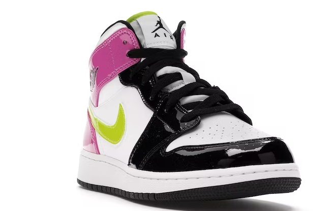 Jordan 1 Mid White Black Cyber Pink (GS)