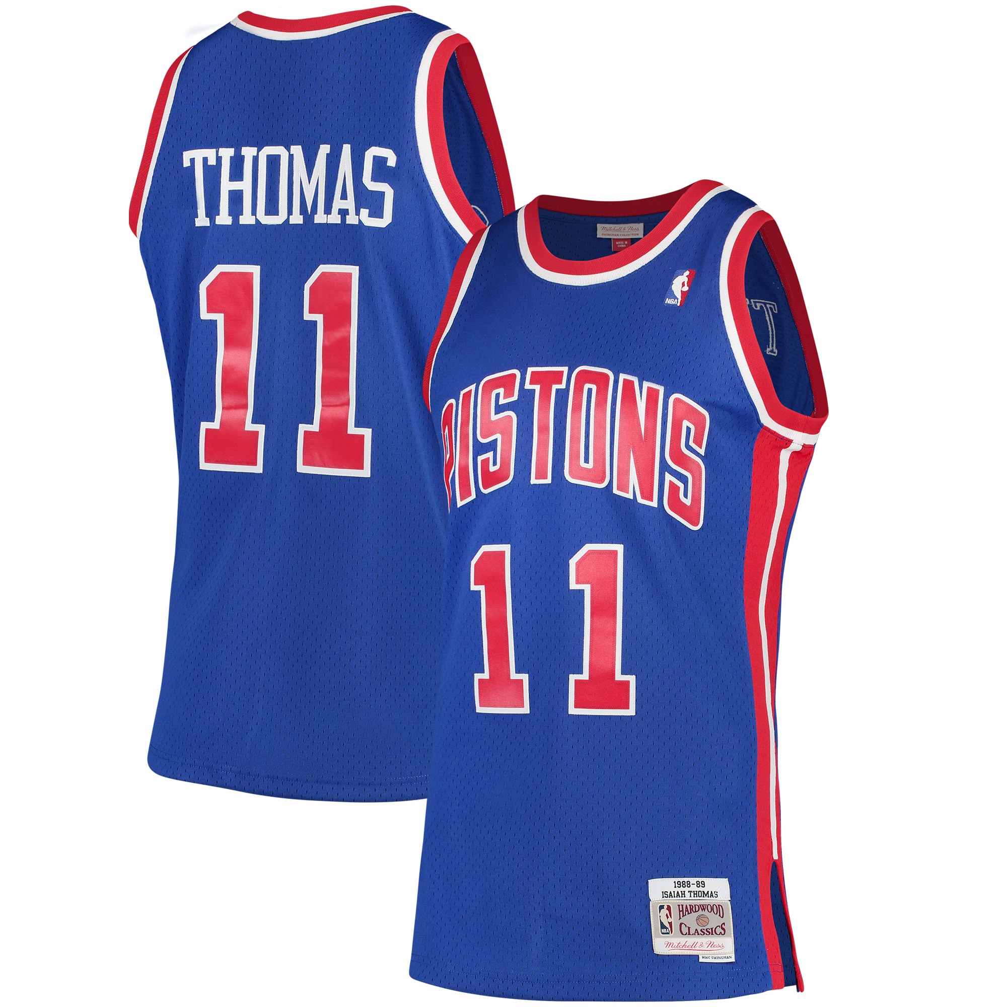Isiah Thomas Detroit Pistons Mitchell & Ness Hardwood Classics Swingman Jersey - Blue