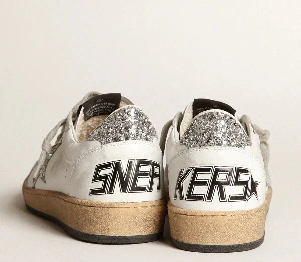 Ball Star Women in nappa with a white star and glitter heel tab