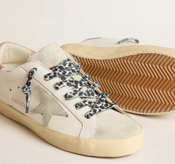 Super-Star with a suede star and pink reinforcement with lizard print