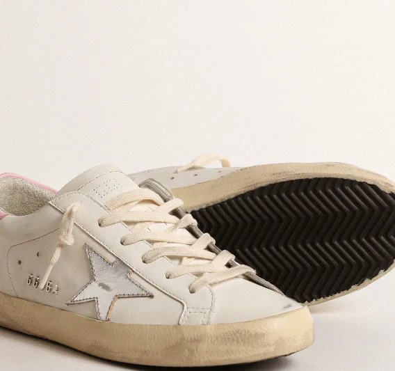 Super-Star Women with a silver leather star and pink reinforcement