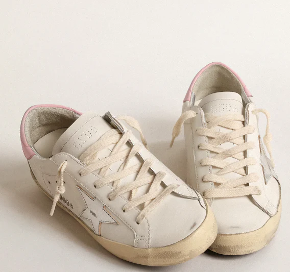 Super-Star Women with a silver leather star and pink reinforcement