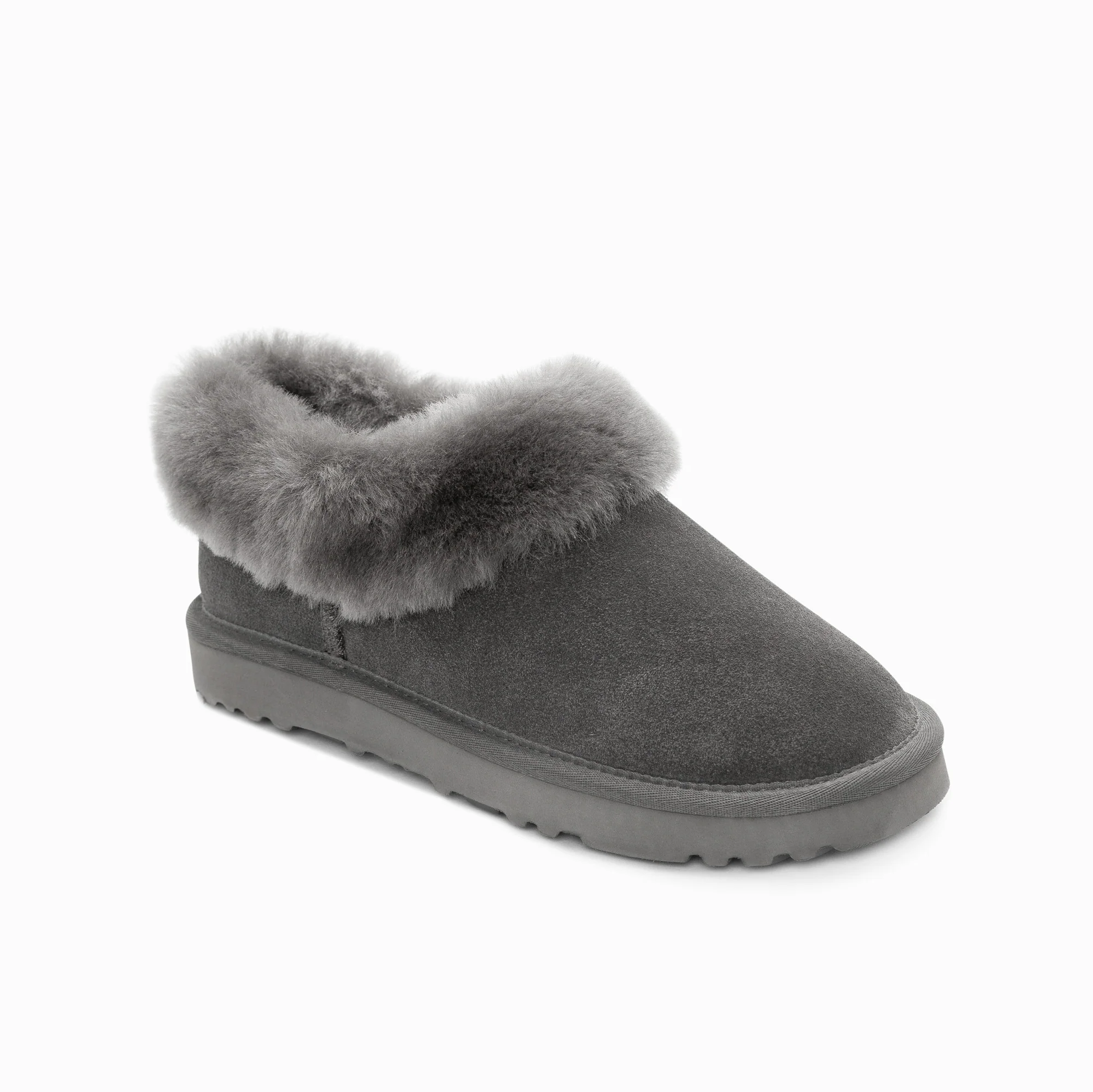 Ugg Slippers Avery Unisex Premium Sheepskin Slippers Suede (Unisex Cow Suede)