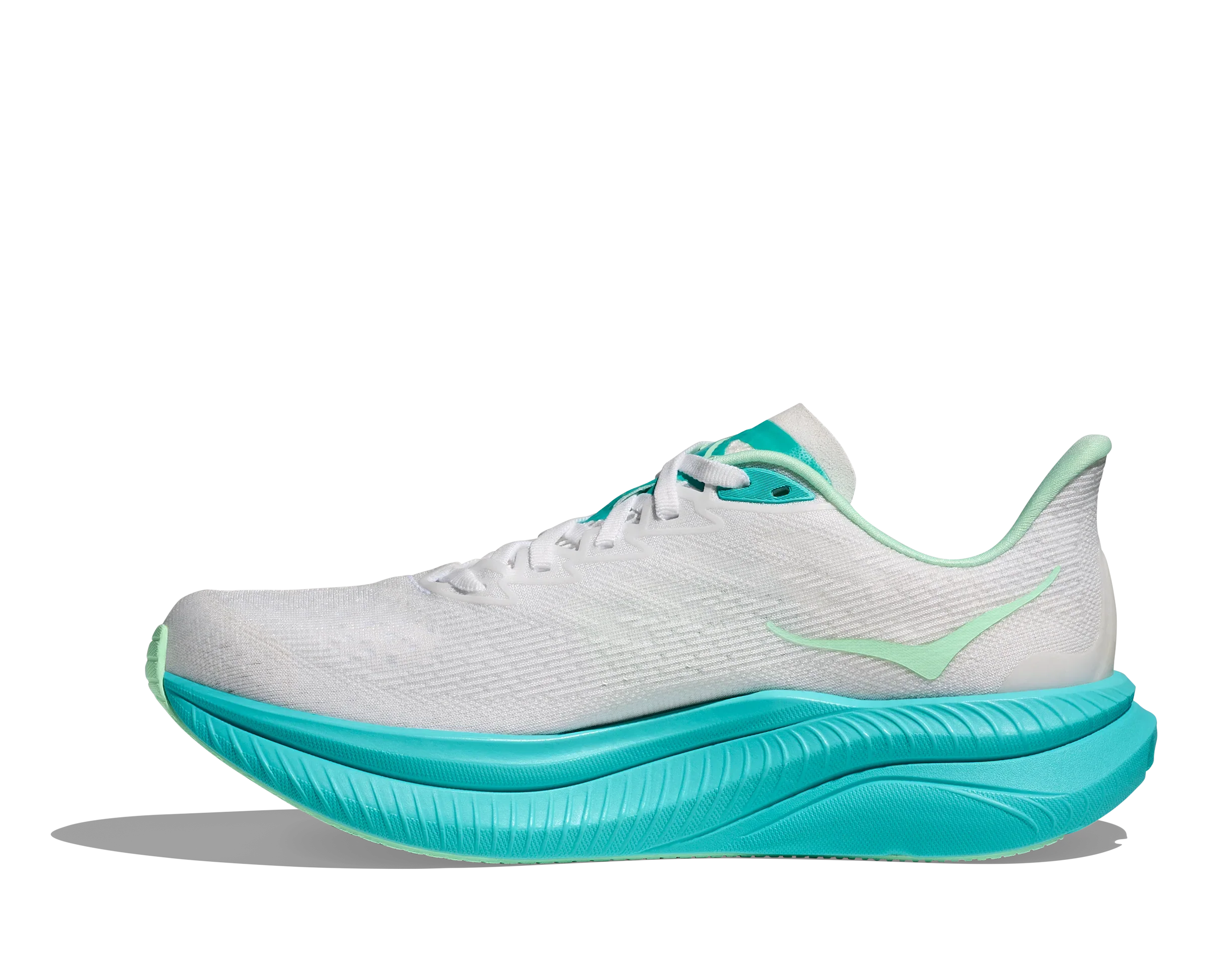 WOMEN'S HOKA MACH 6 | WHITE / CIELO BLUE