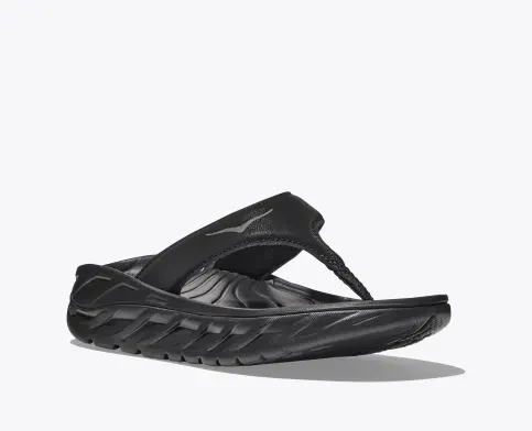 MEN'S HOKA ORA RECOVERY FLIP | BLACK / DARK GULL GRAY