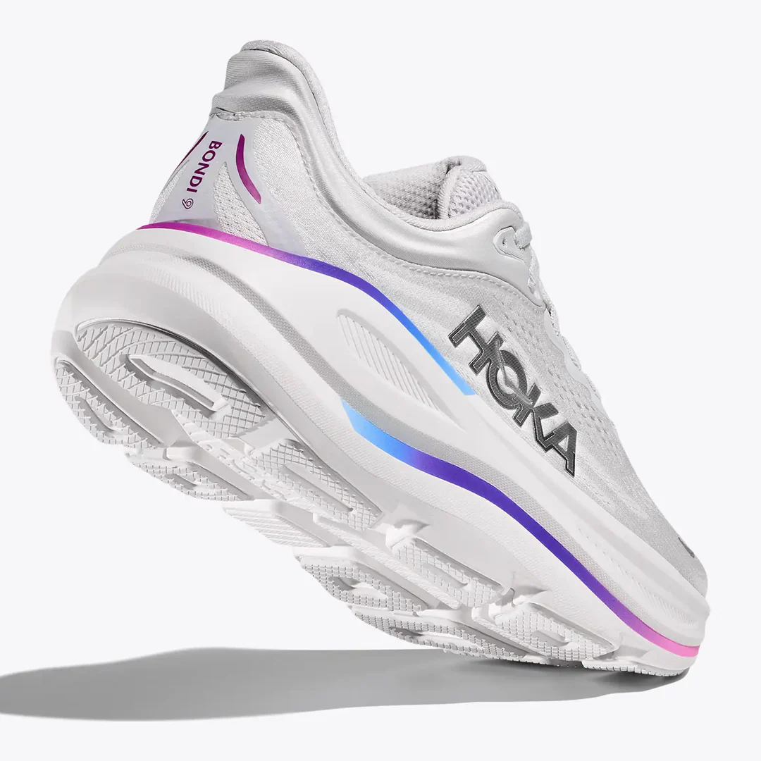 Hoka One One Bondi 9 Cosmic Grey White Mesh Women's