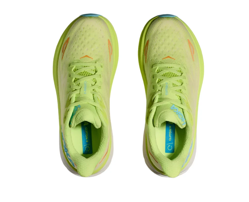 WOMEN'S HOKA CLIFTON 9 | LETTUCE / SOLAR FLARE