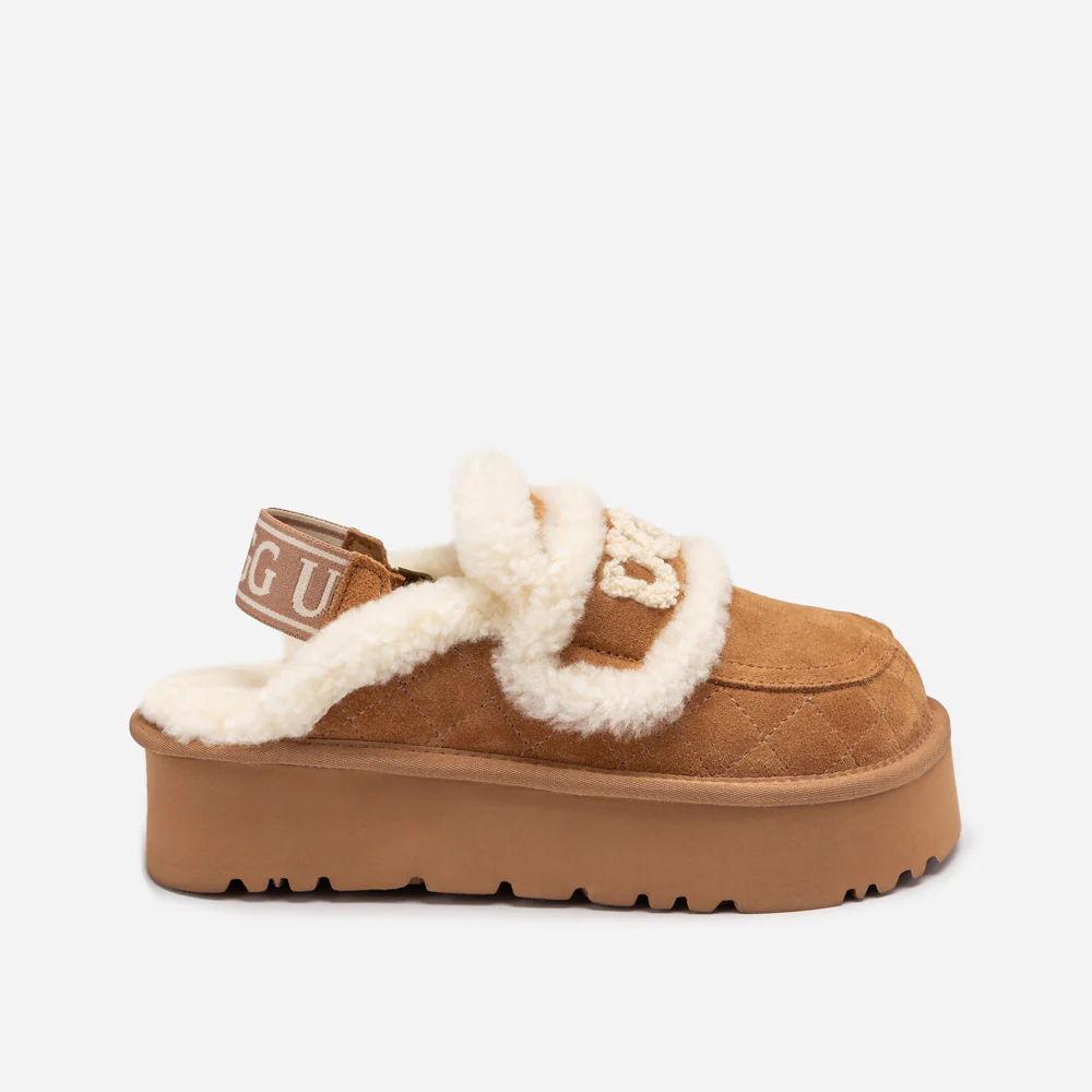 Ugg Violet Matelassé Shearling Platform Slipper (Detachable Feature)