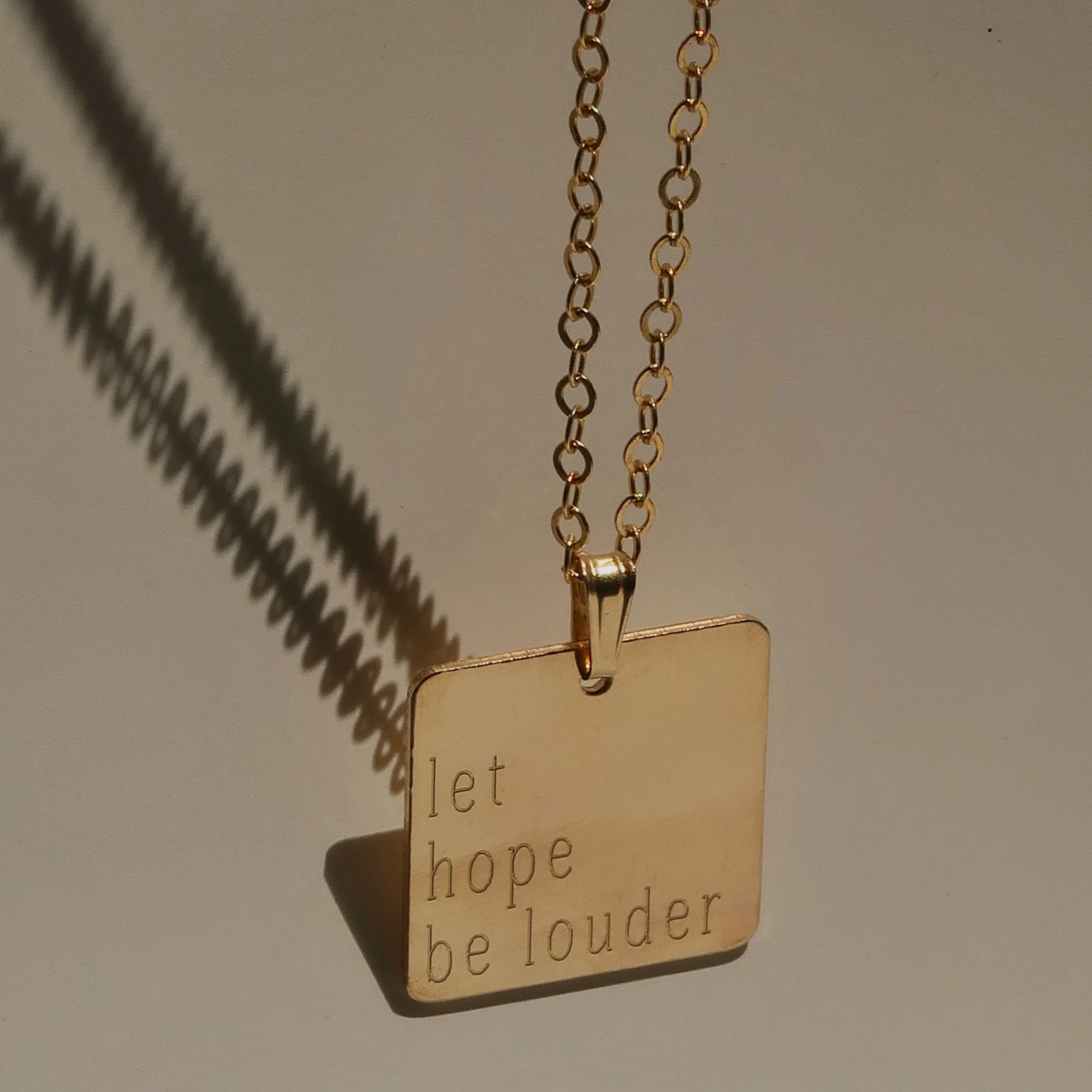 Gold Engraved Quote Necklace