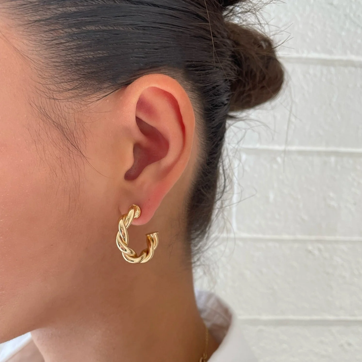 Shay Twisted Gold Hoops