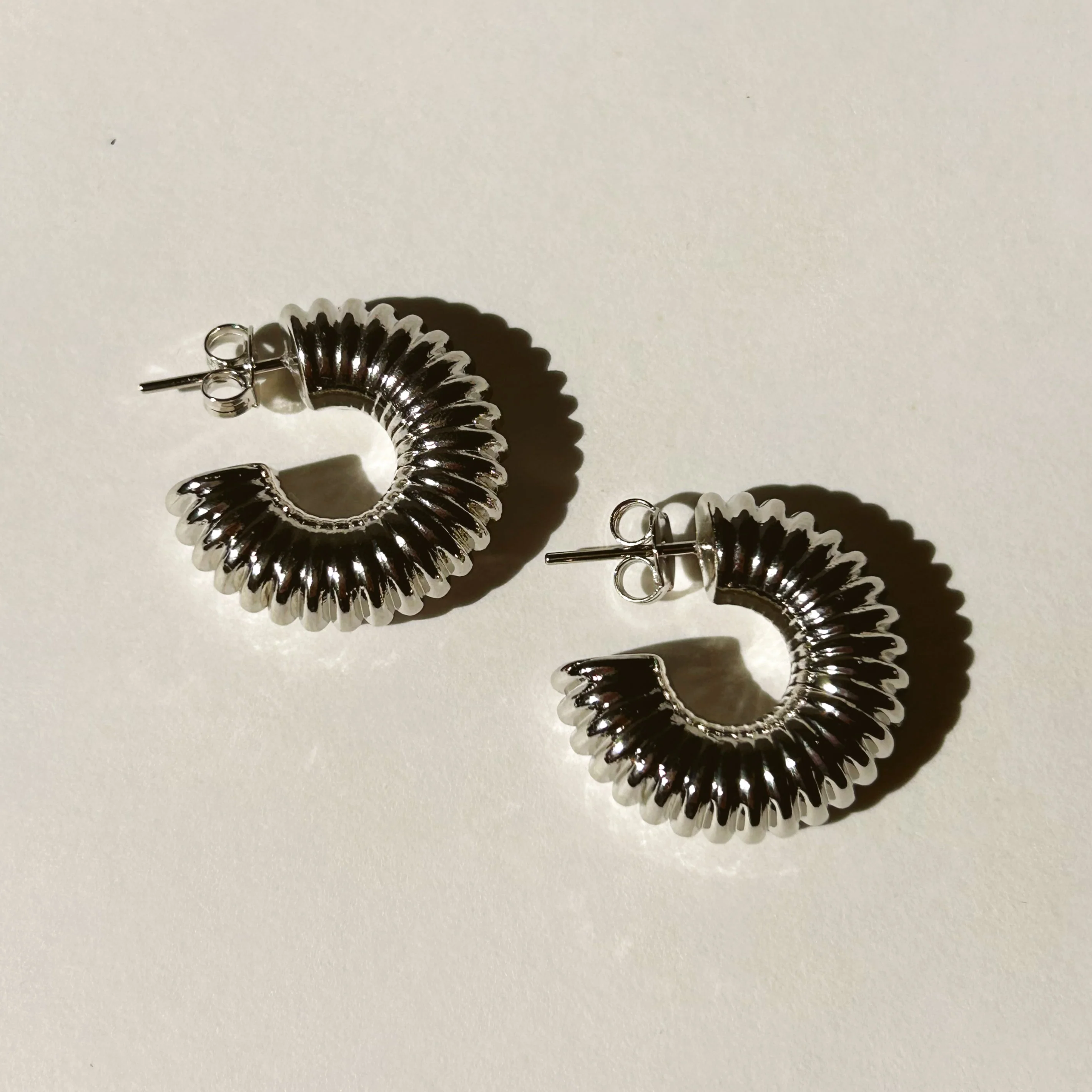 Berlin Chunky Silver Hoops