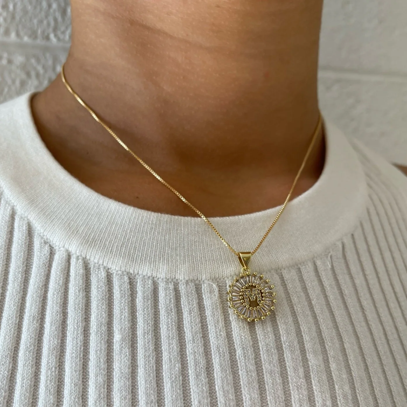 Uptown CZ Initial Necklace