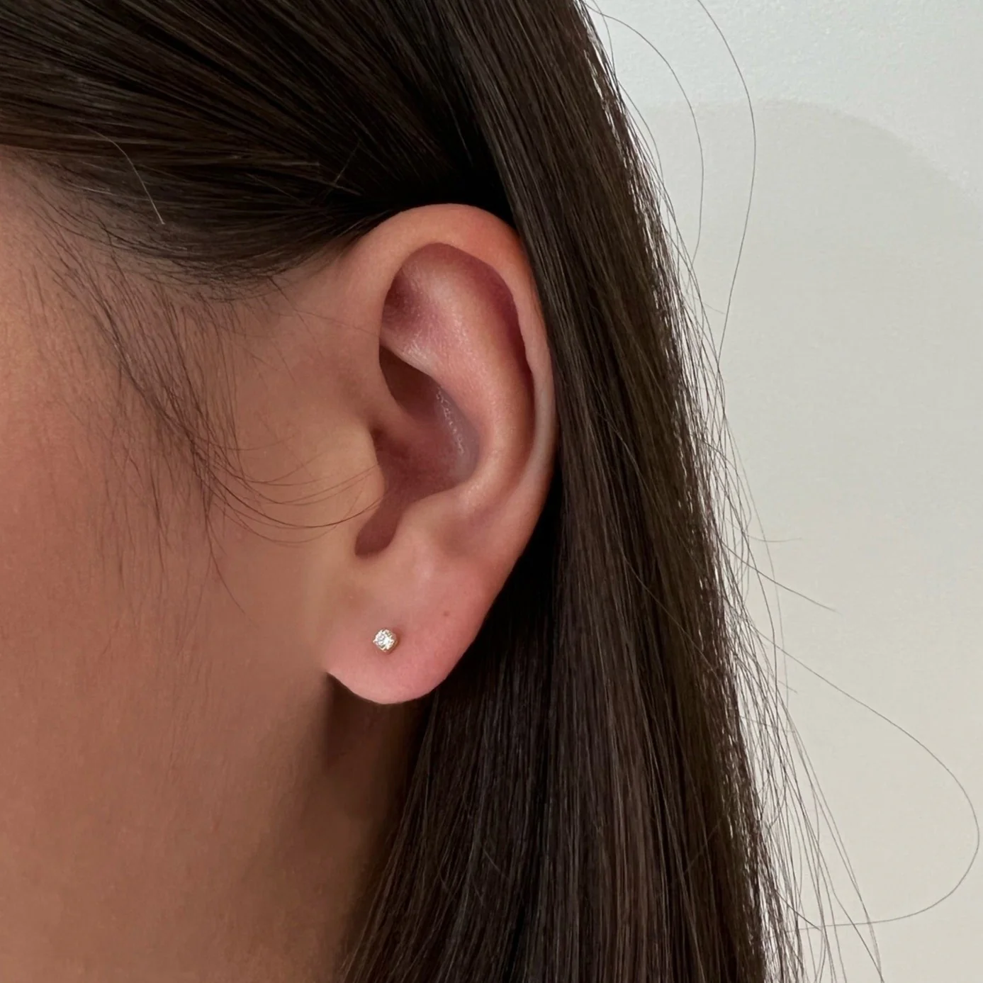 Ray of Light Solid Gold CZ Earrings
