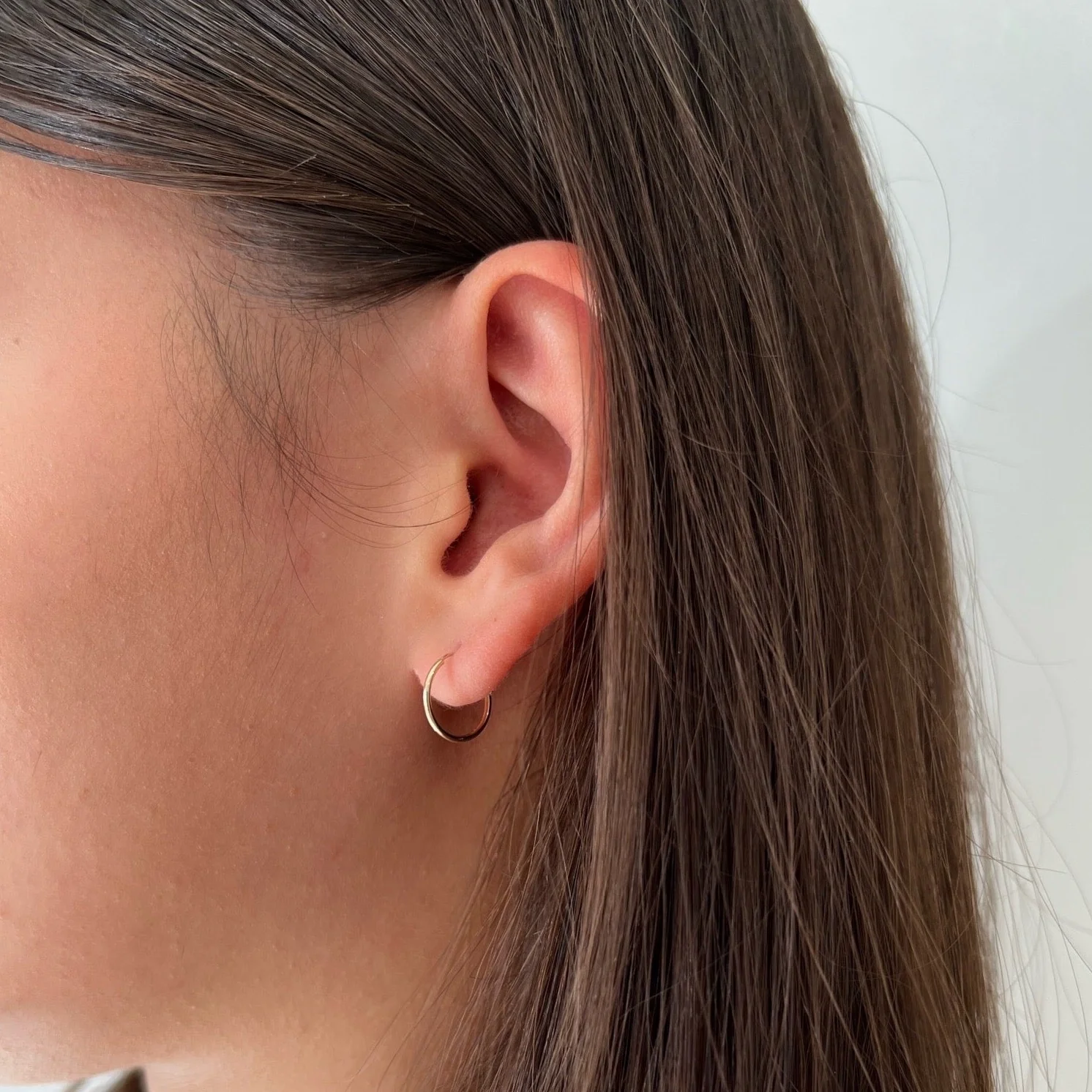 Hooked Solid Gold Hoops