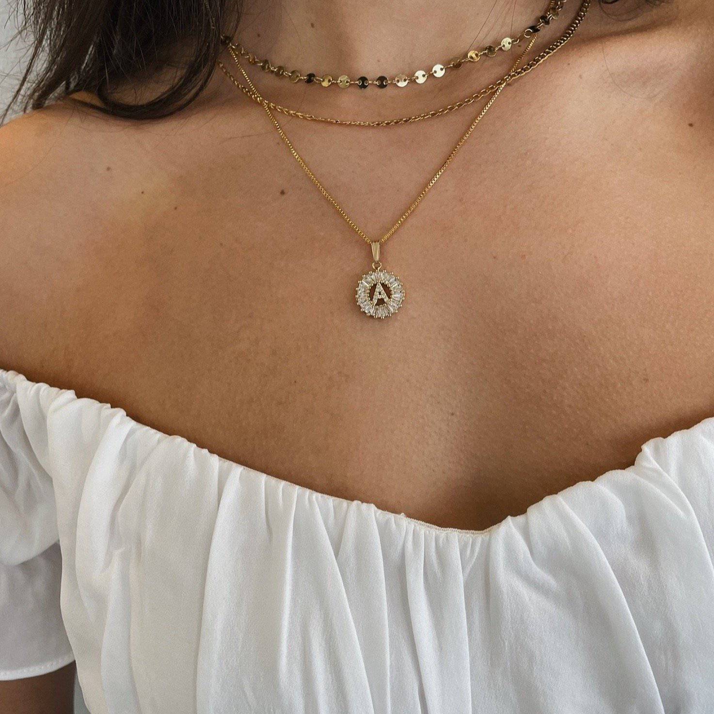 Uptown CZ Initial Necklace