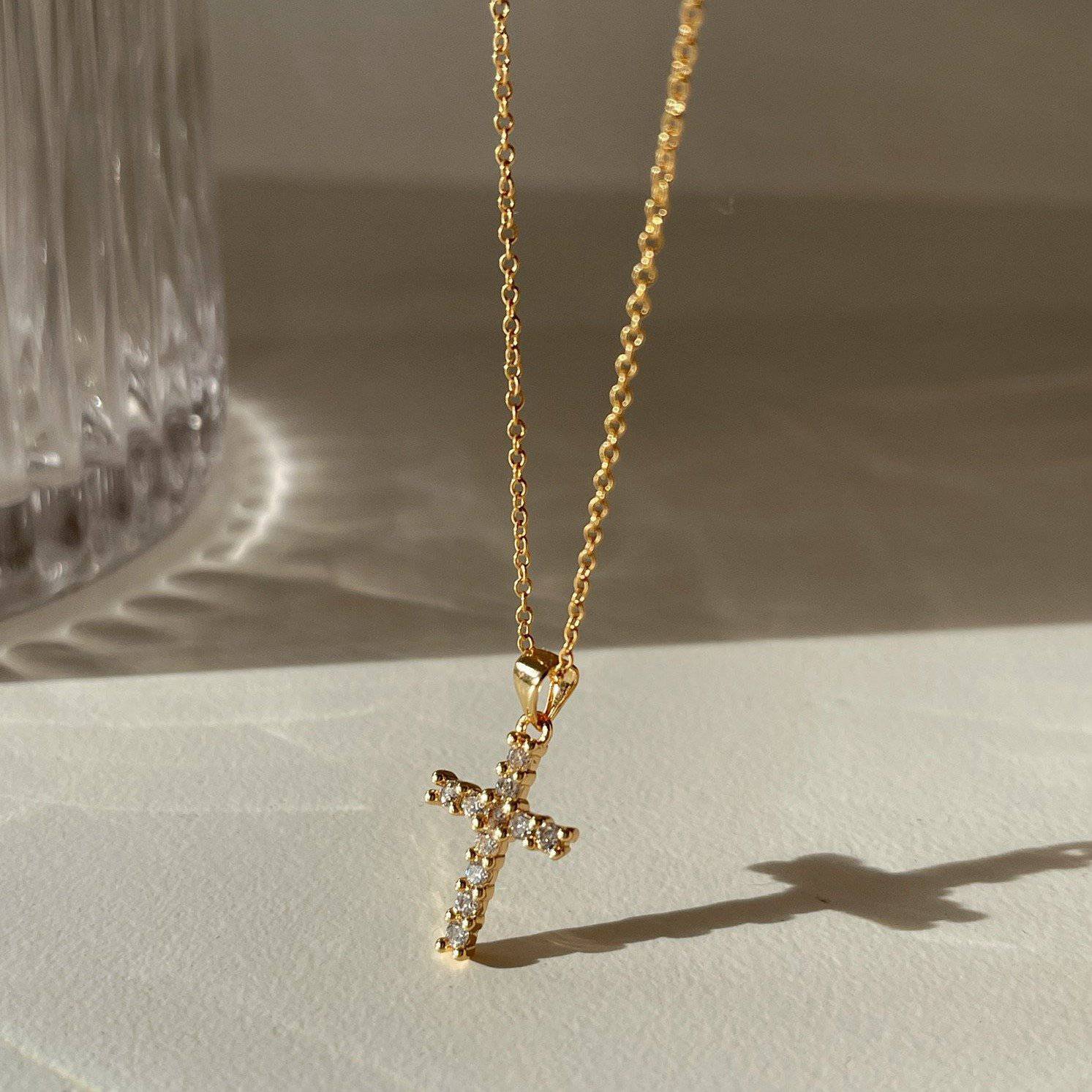 Blessed CZ Cross Necklace