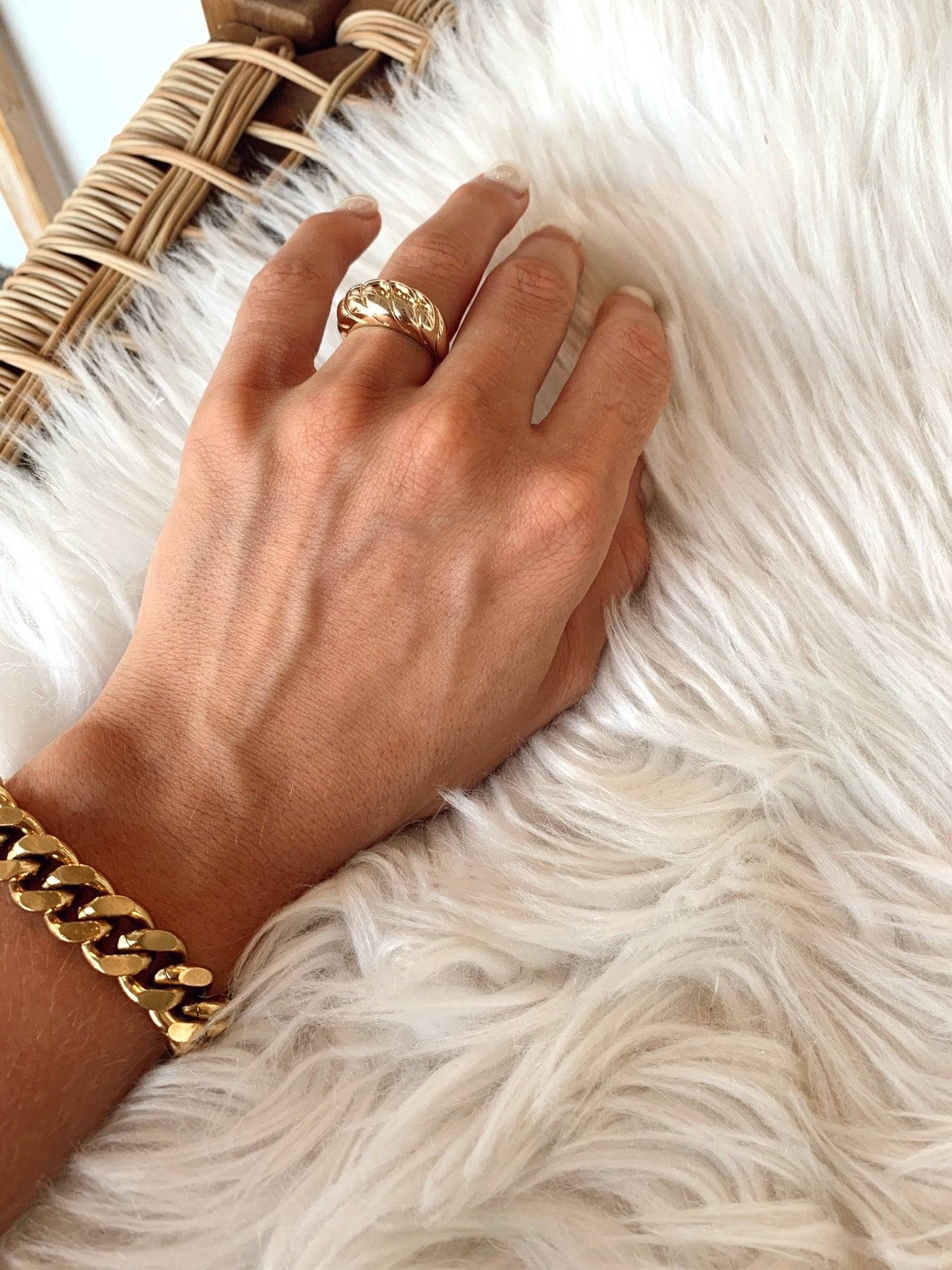 Luna Croissant Dome Ring