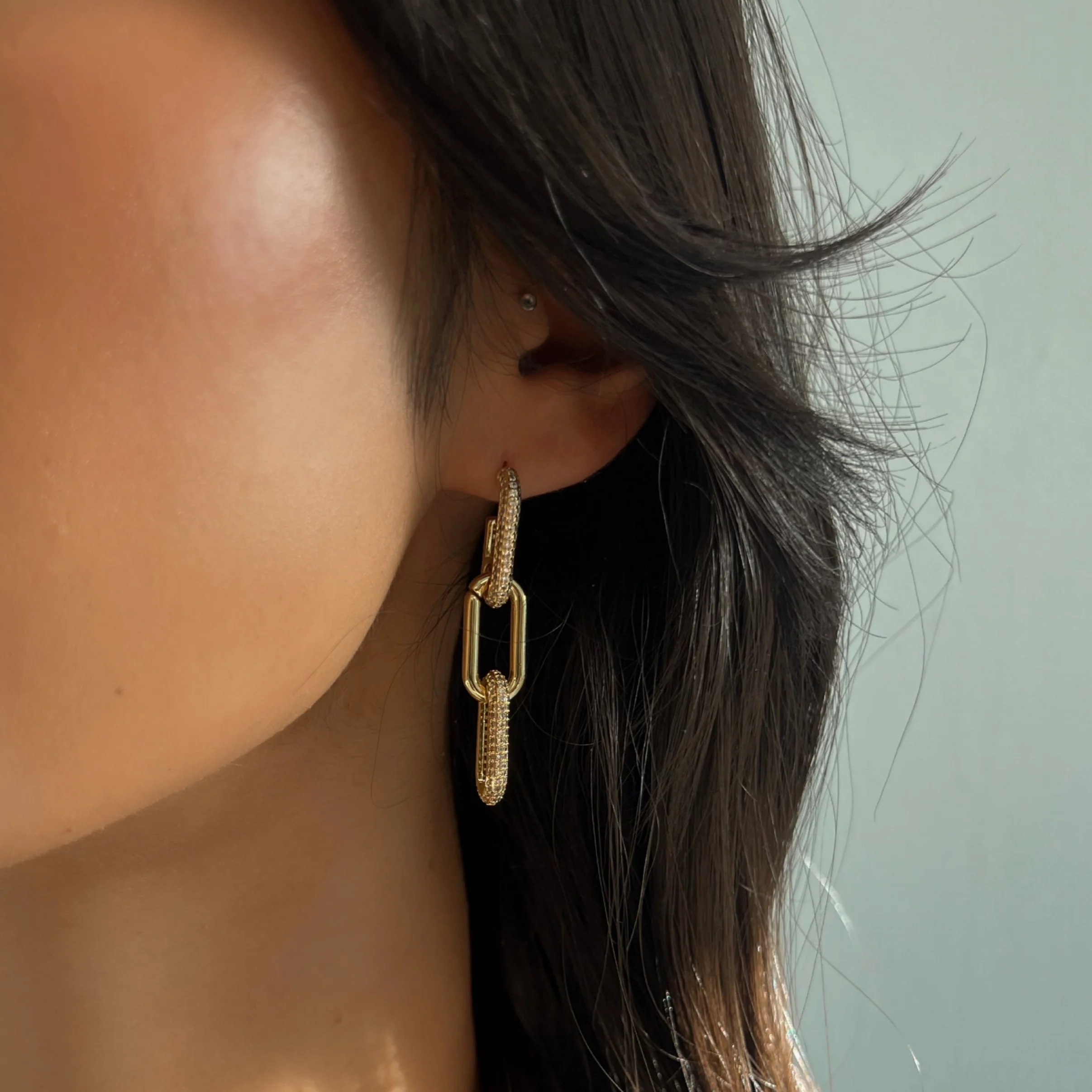 Griffith CZ Link Earring