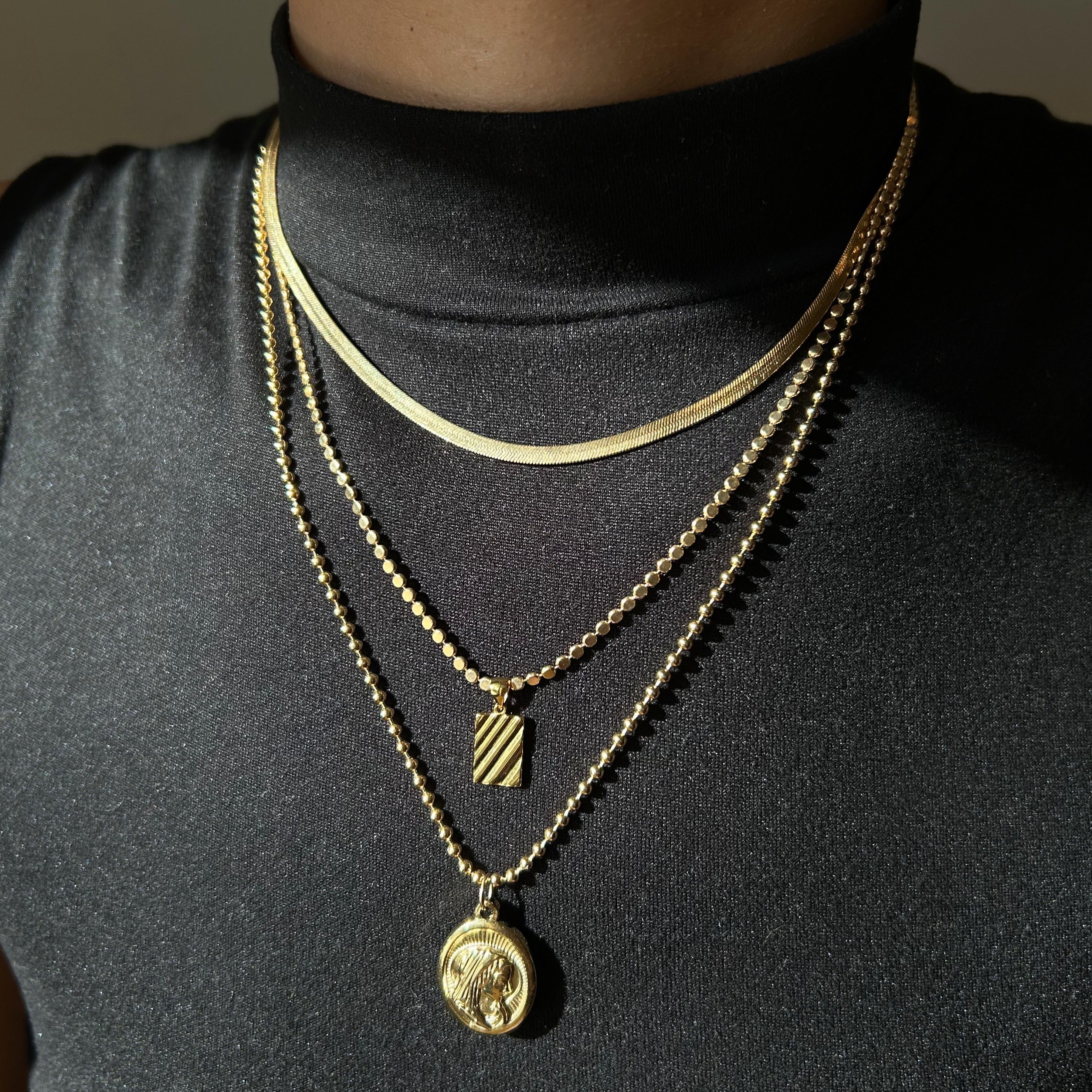 Richie Rectangle Textured Necklace