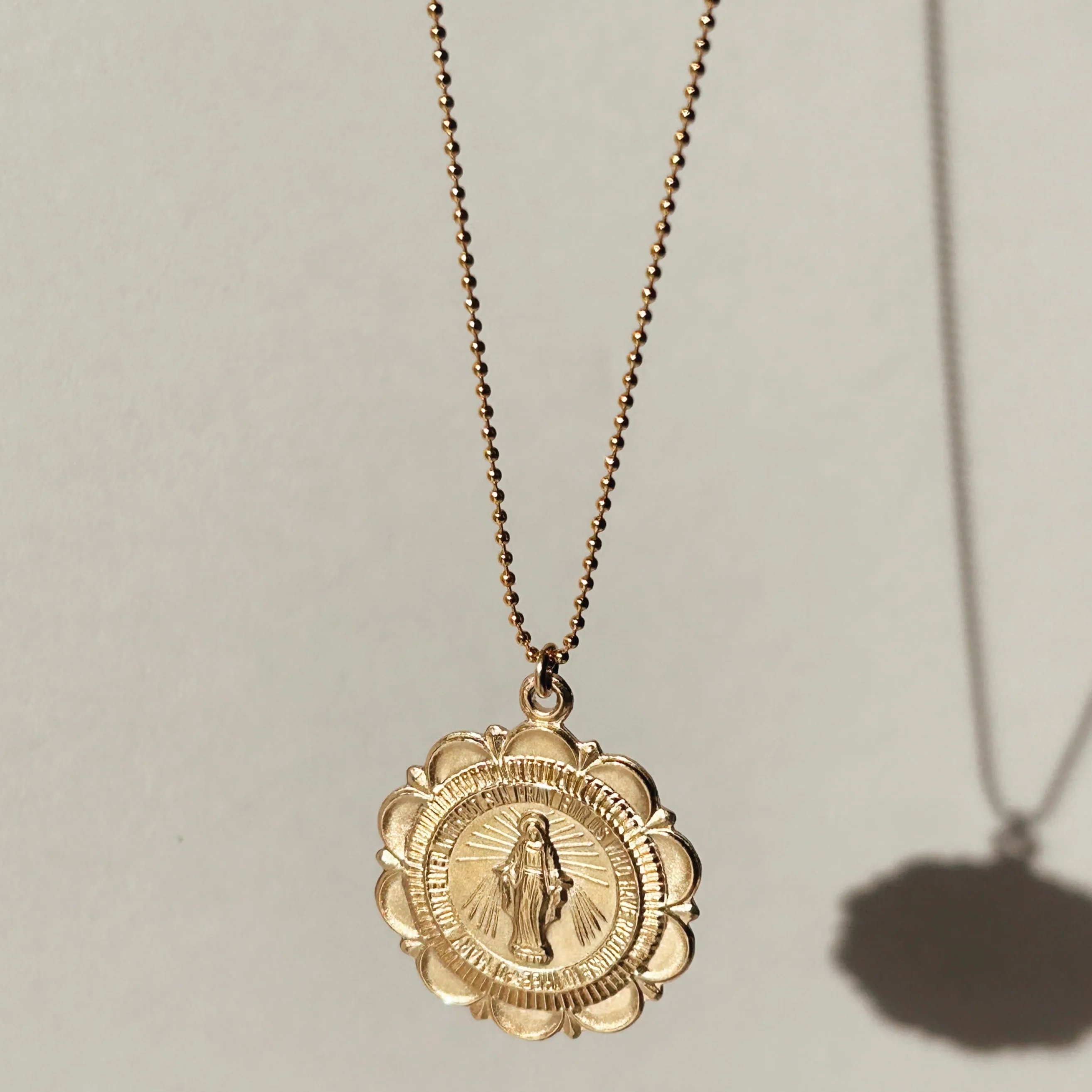 Our Lady Virgin Mary Coin Necklace