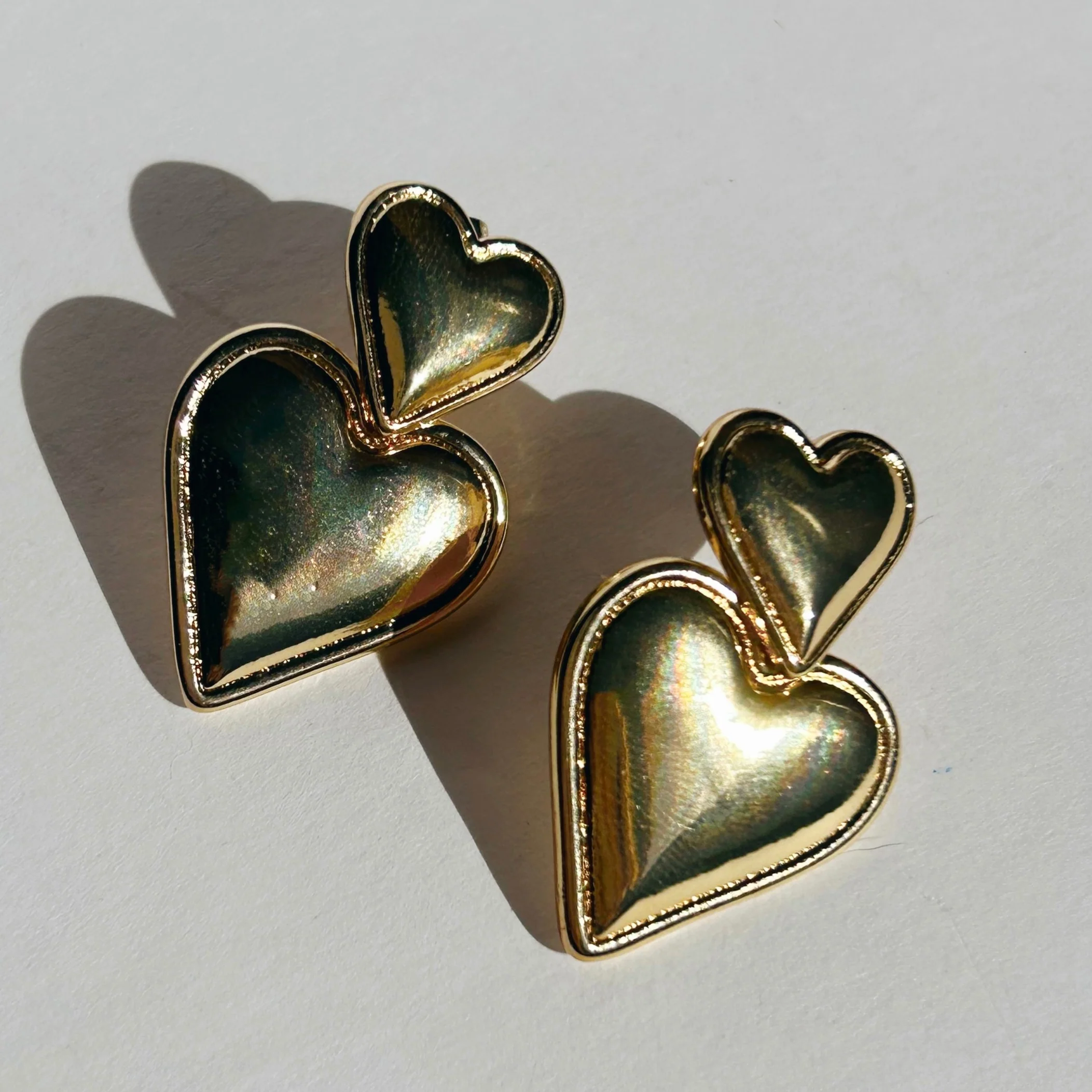 Double the Love Heart Earrings