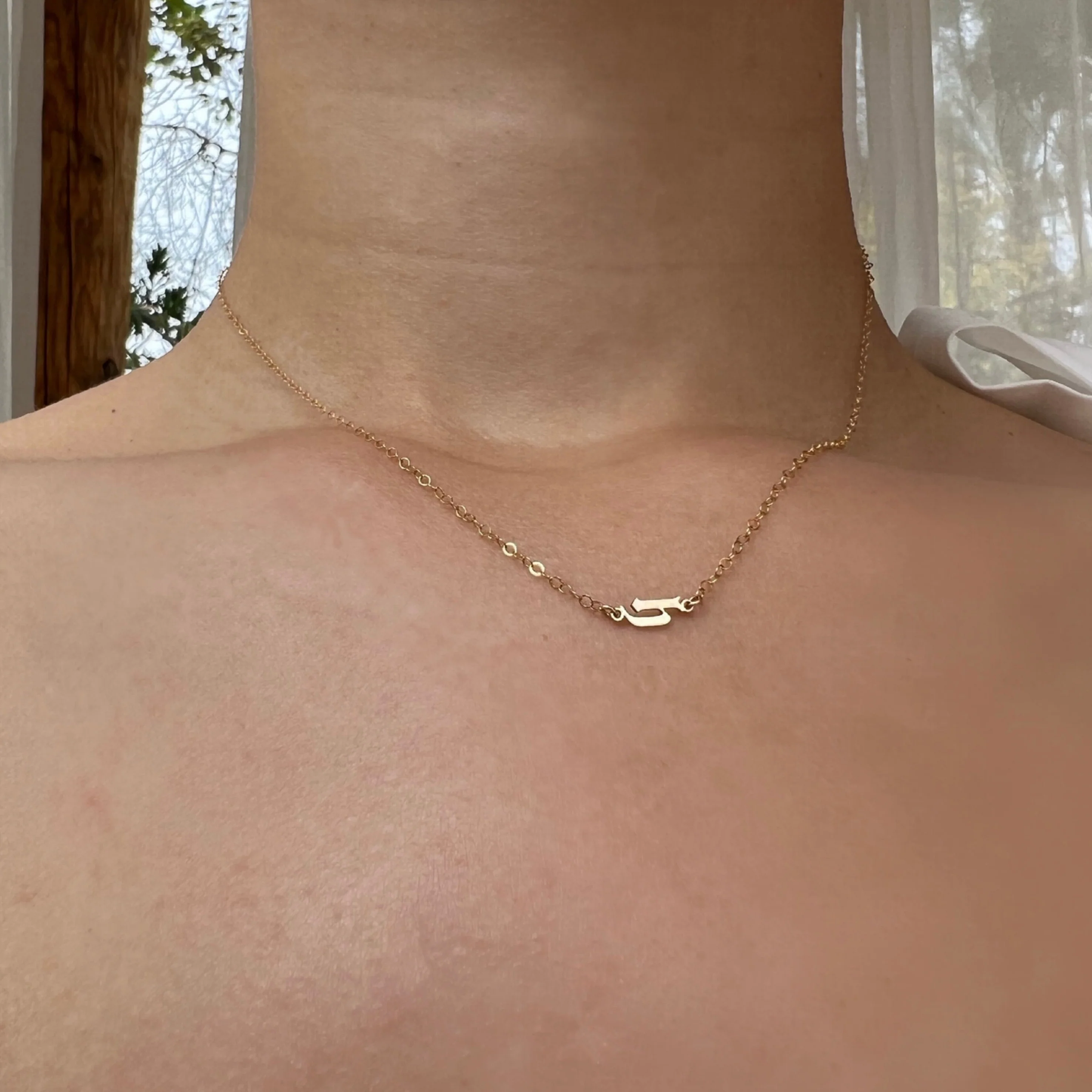 It Girl Gothic Initial Necklace