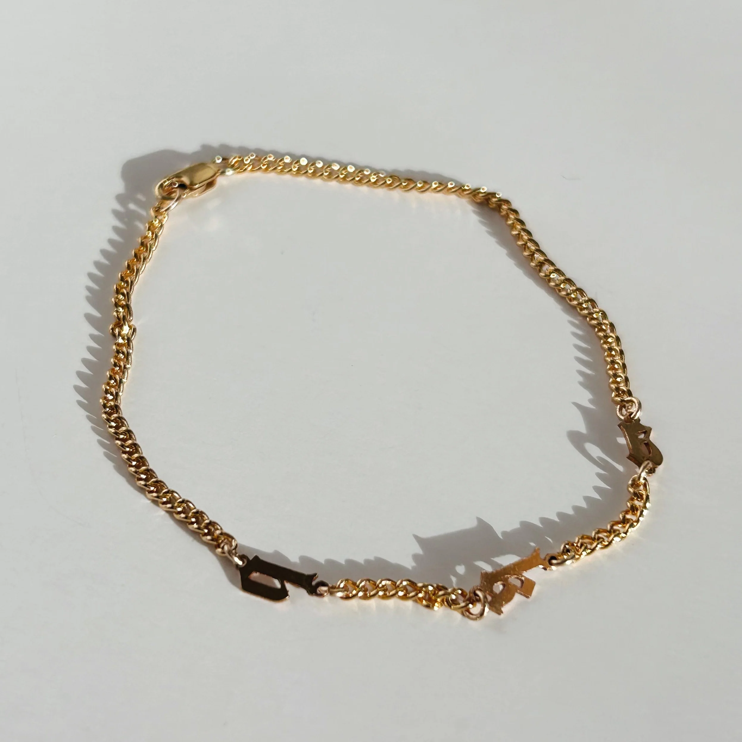 It Girl Gothic Initial Bracelet
