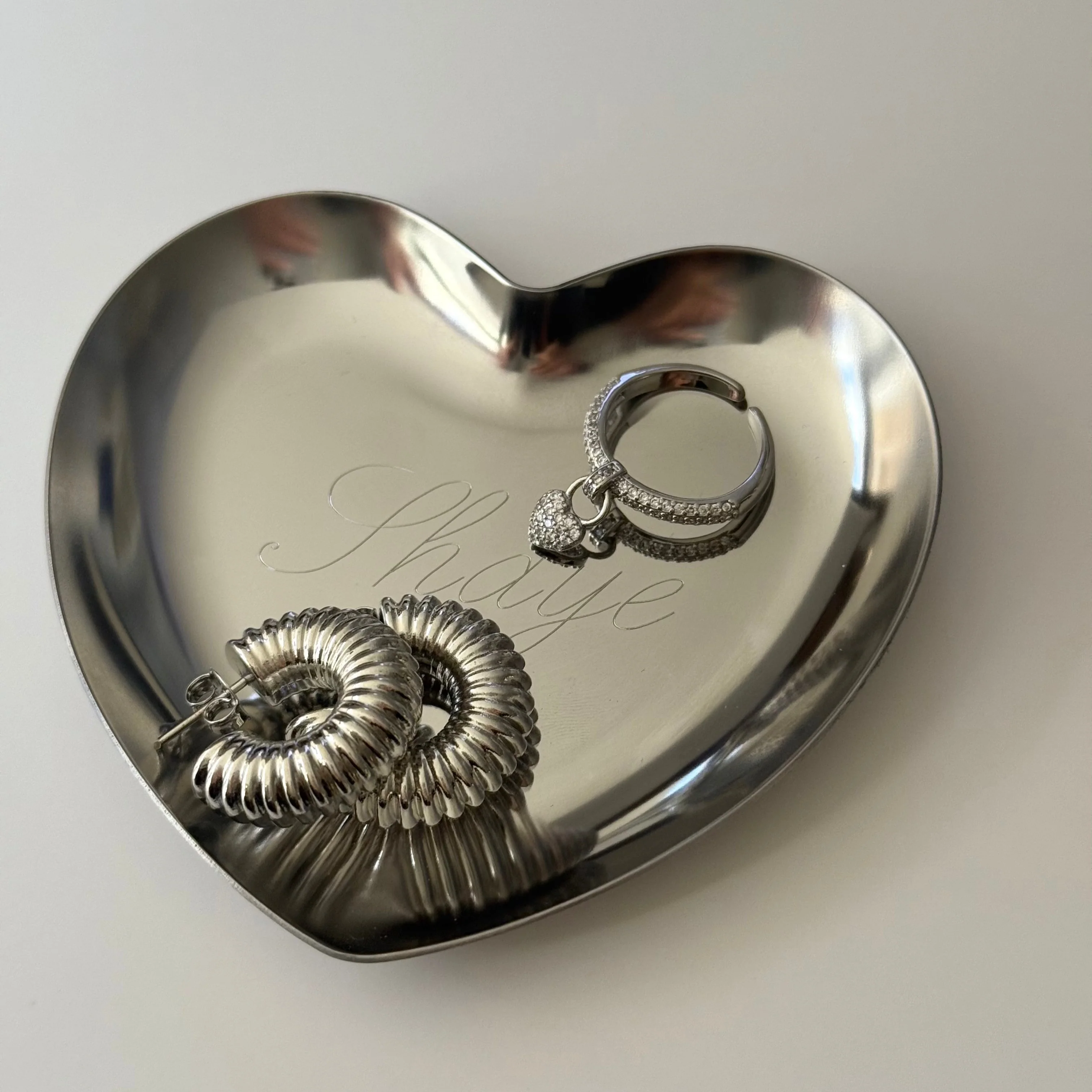 Silver Engraved Jewelry Tray