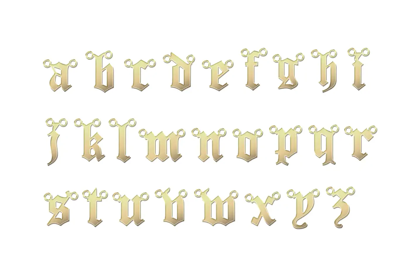 Dainty Gothic Initial Necklace