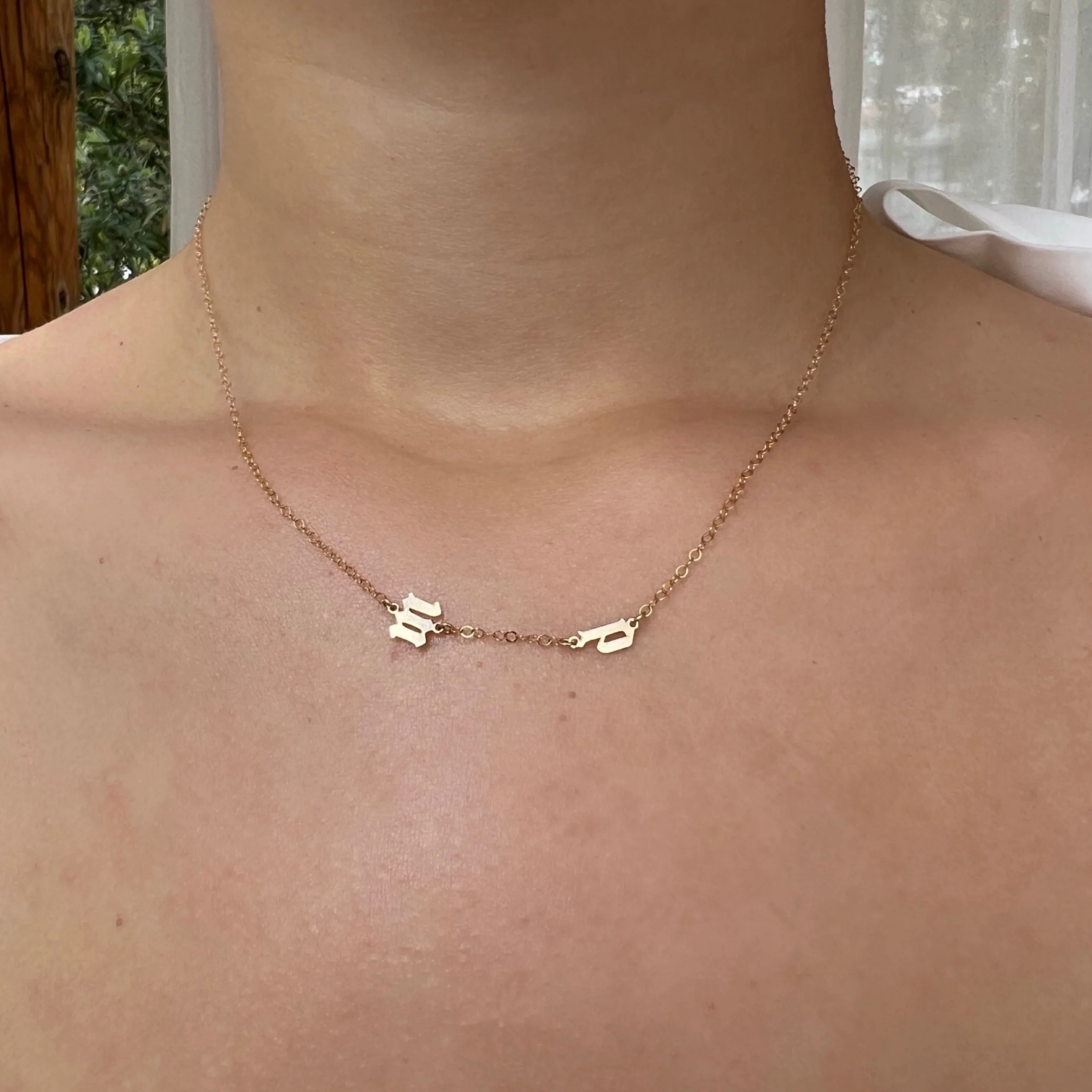 It Girl Gothic Initial Necklace