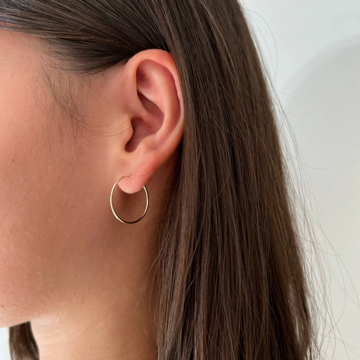 Hooked Solid Gold Hoops