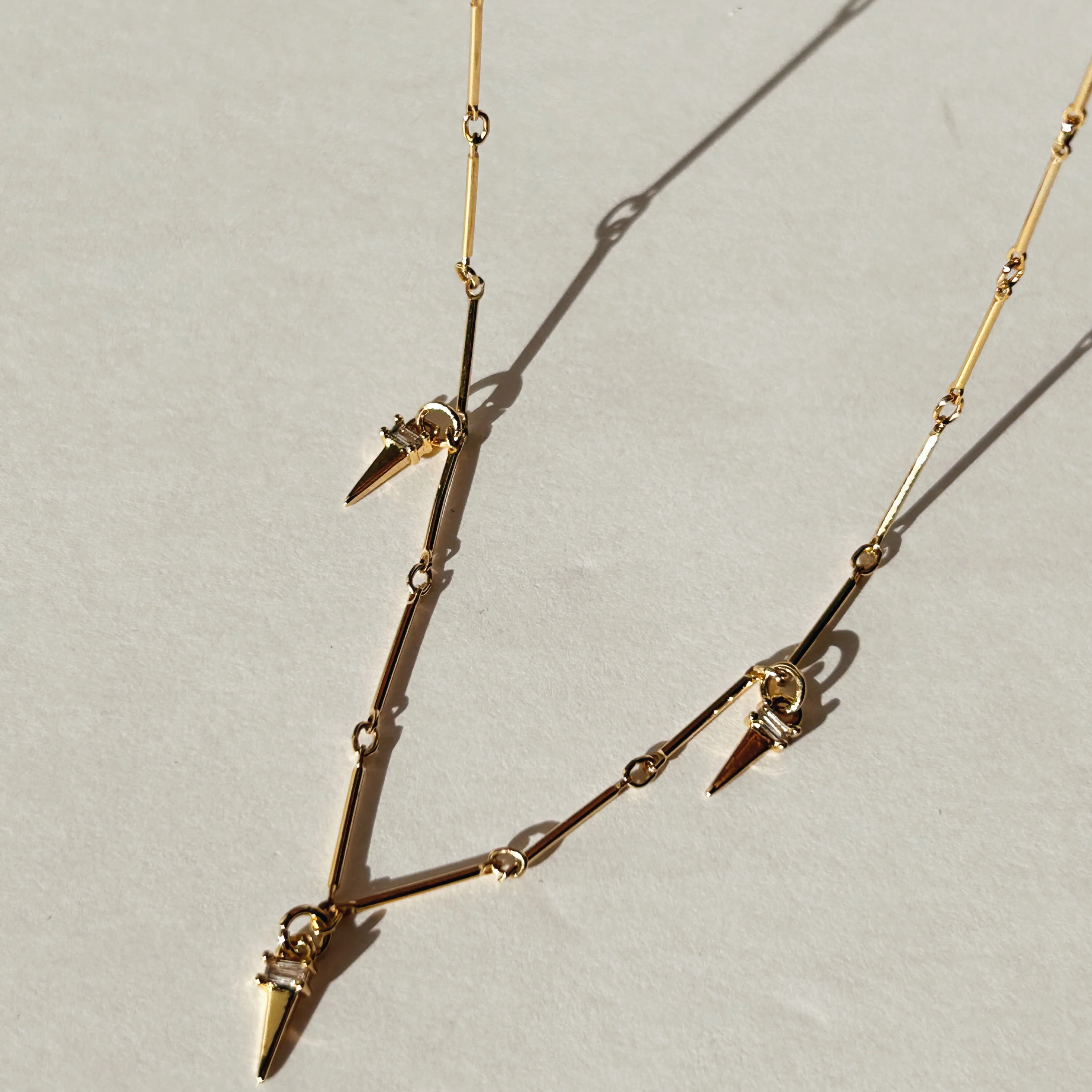 Sterling Spike Charm Necklace