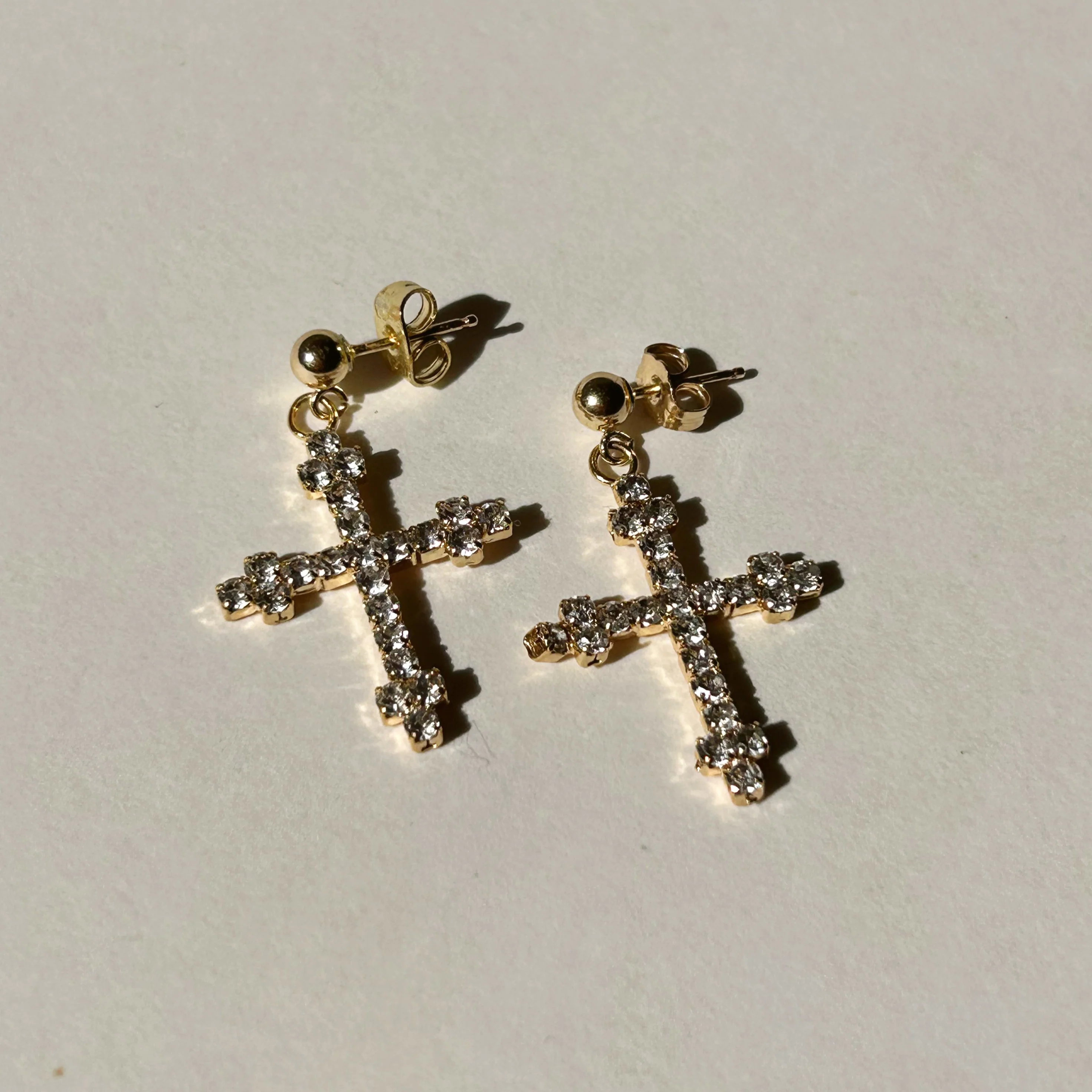 Vatican CZ Cross Earrings