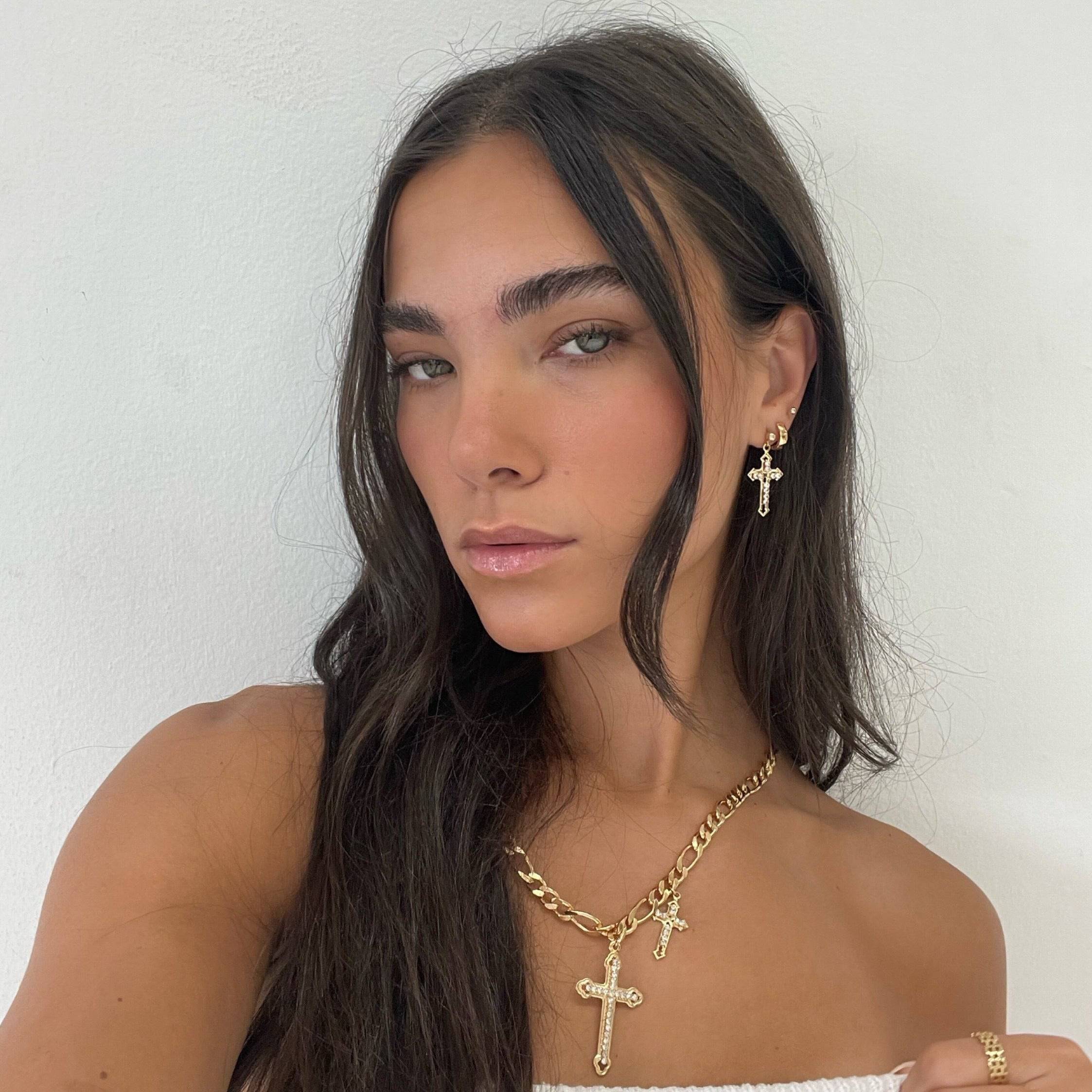 The Chosen One Cross Earrings