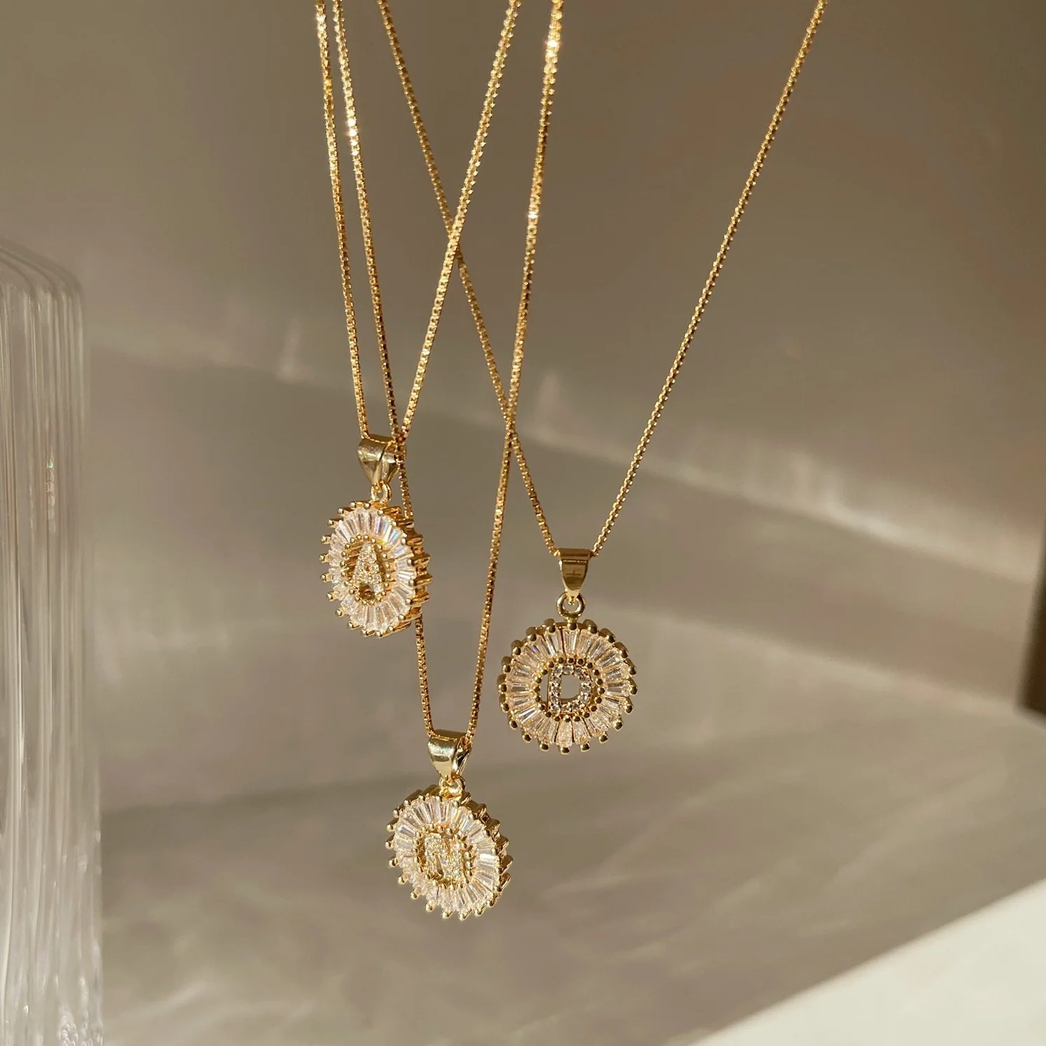Uptown CZ Initial Necklace