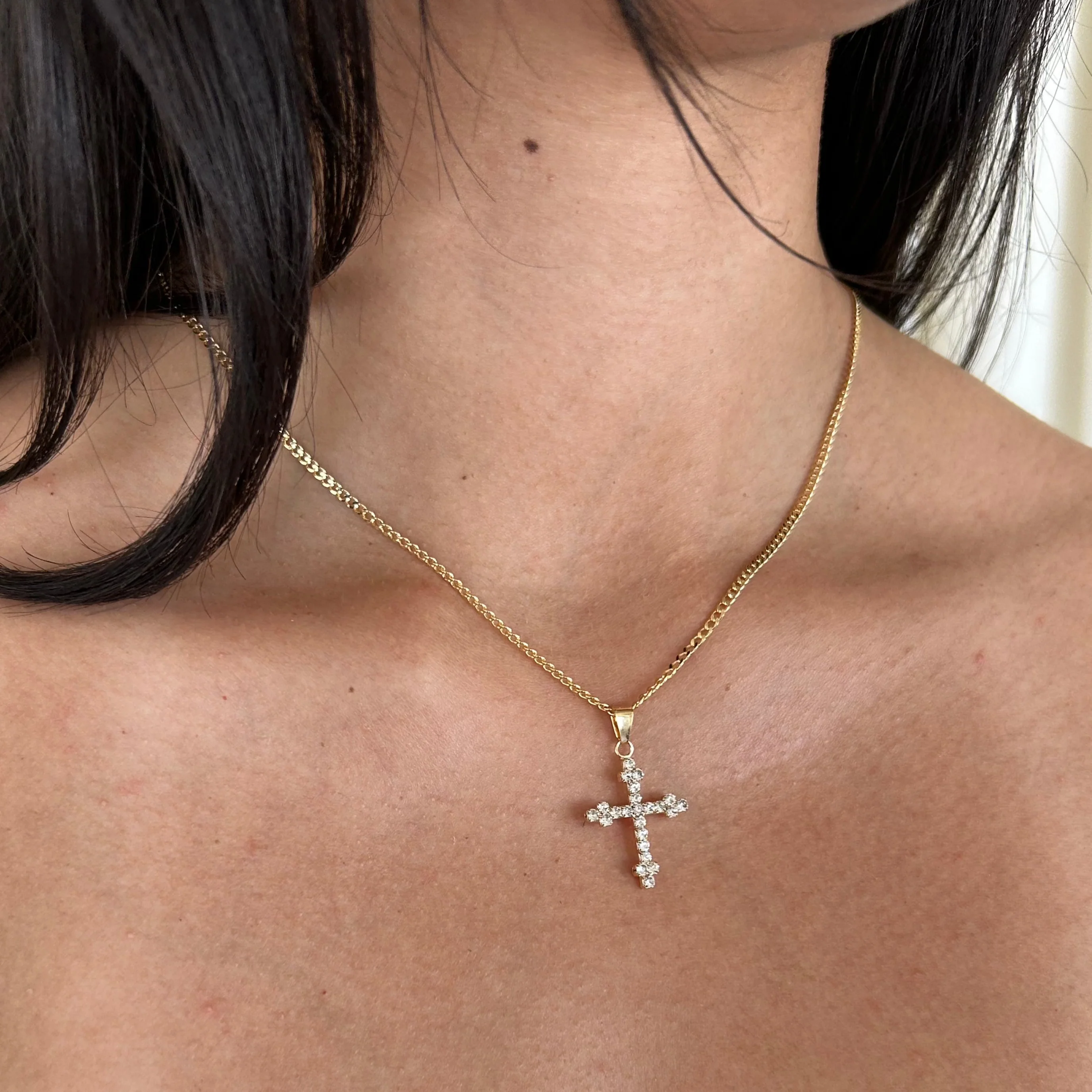 Vatican CZ Cross Necklace