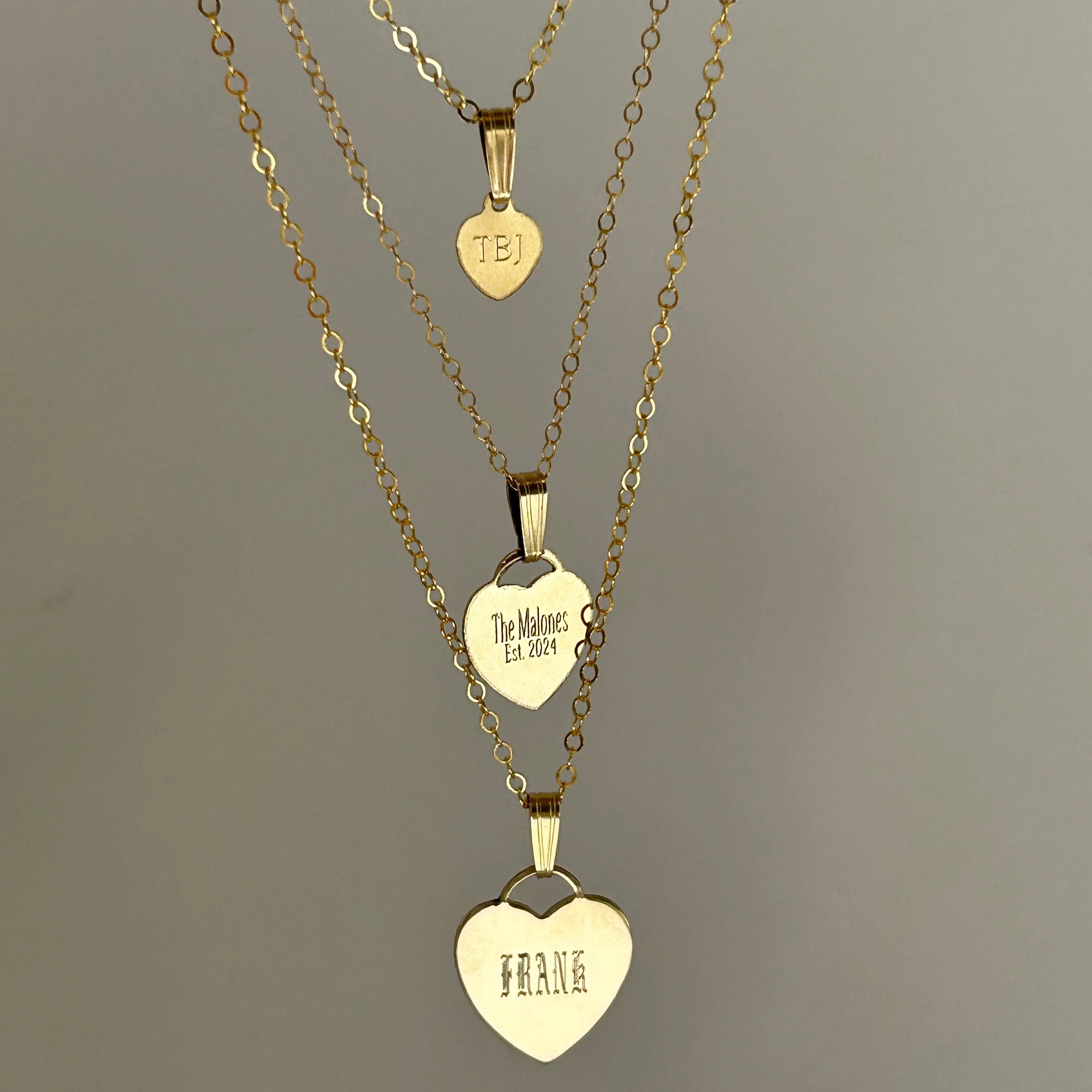 Gold Engraved Heart Necklace