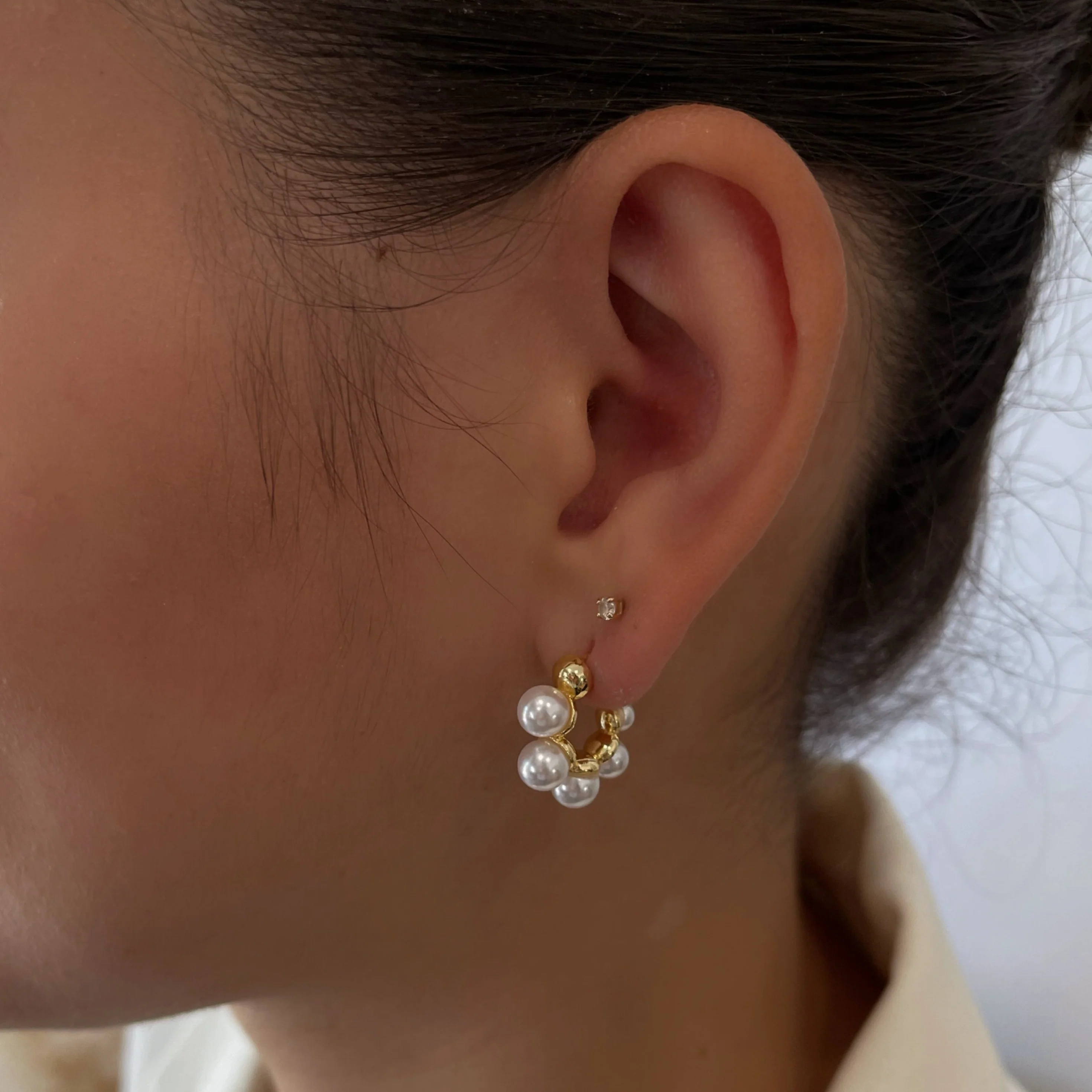 Talia Pearl Hoops