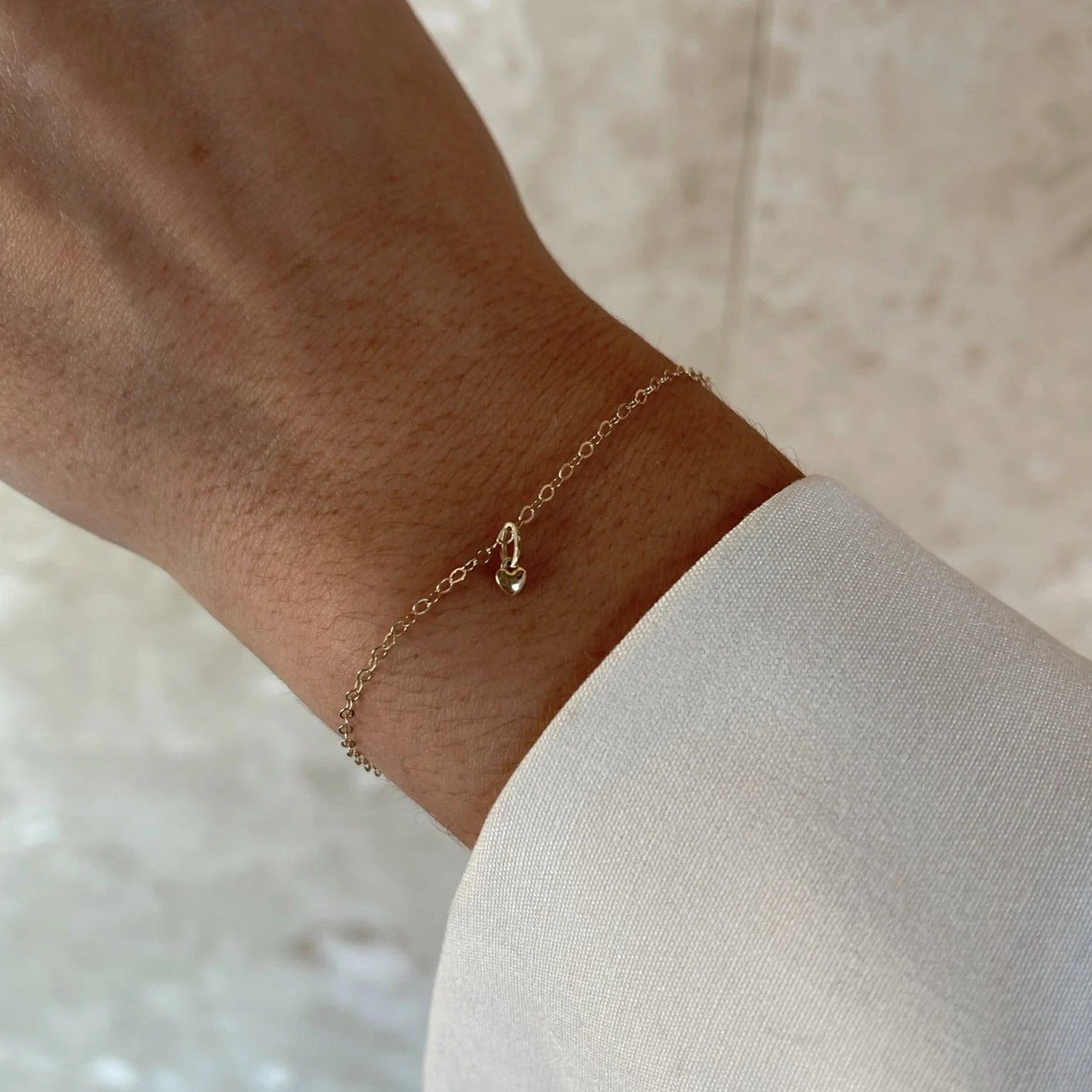 My Everything Solid Gold Heart Bracelet