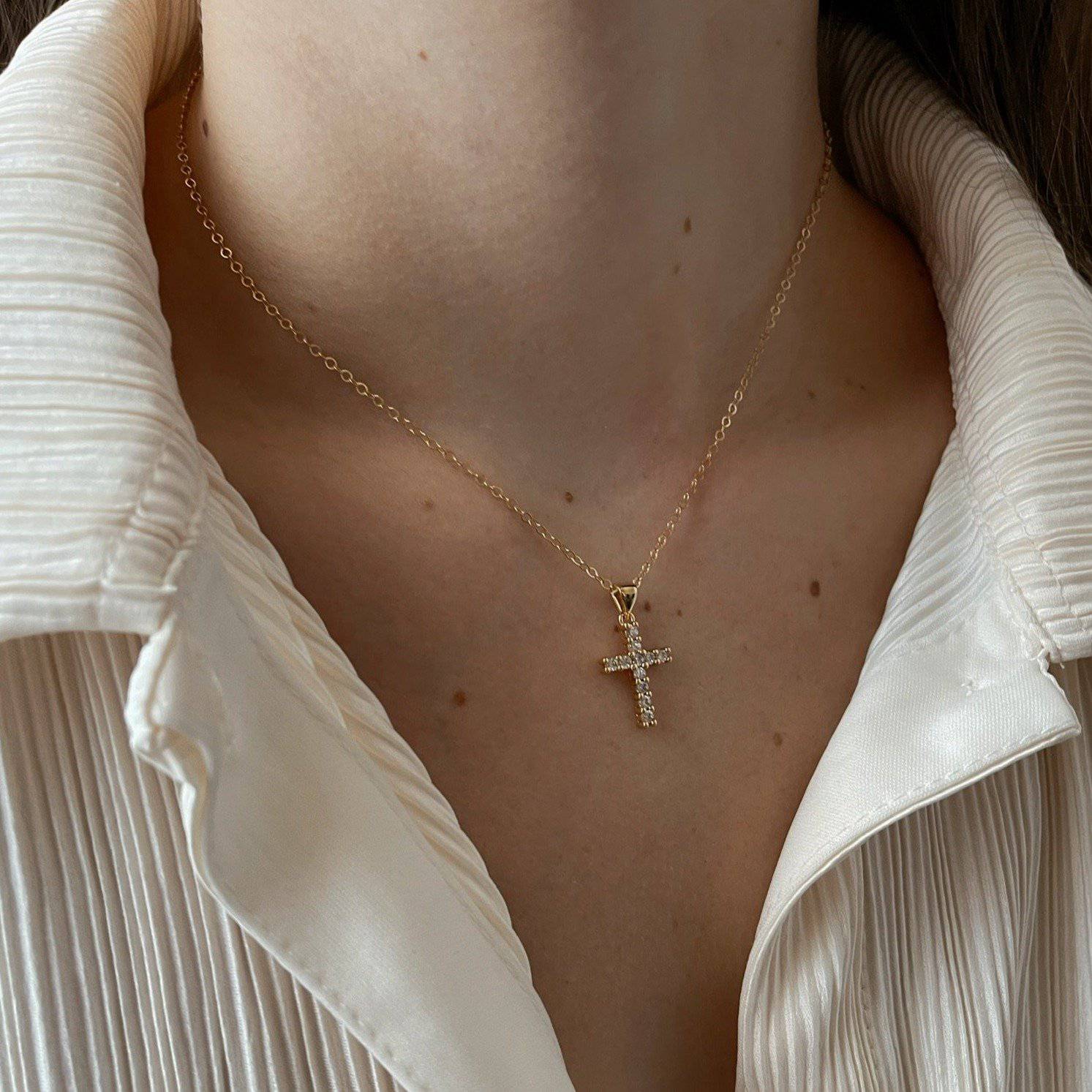Blessed CZ Cross Necklace