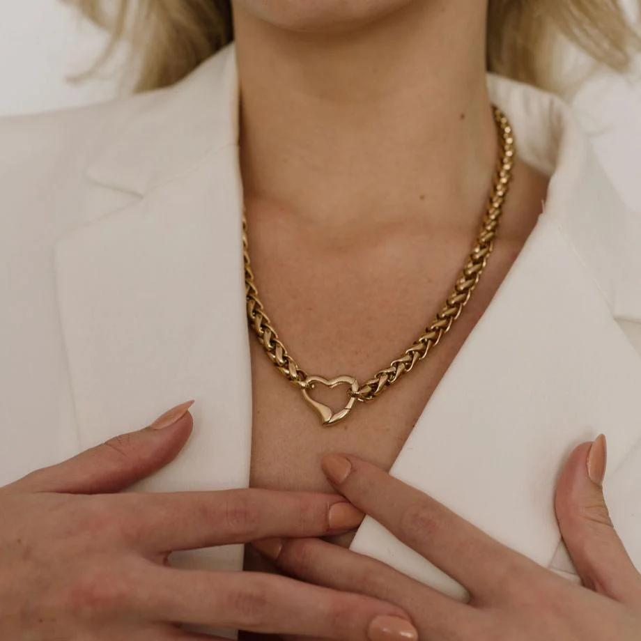 Generational Woven Heart Chain Necklace
