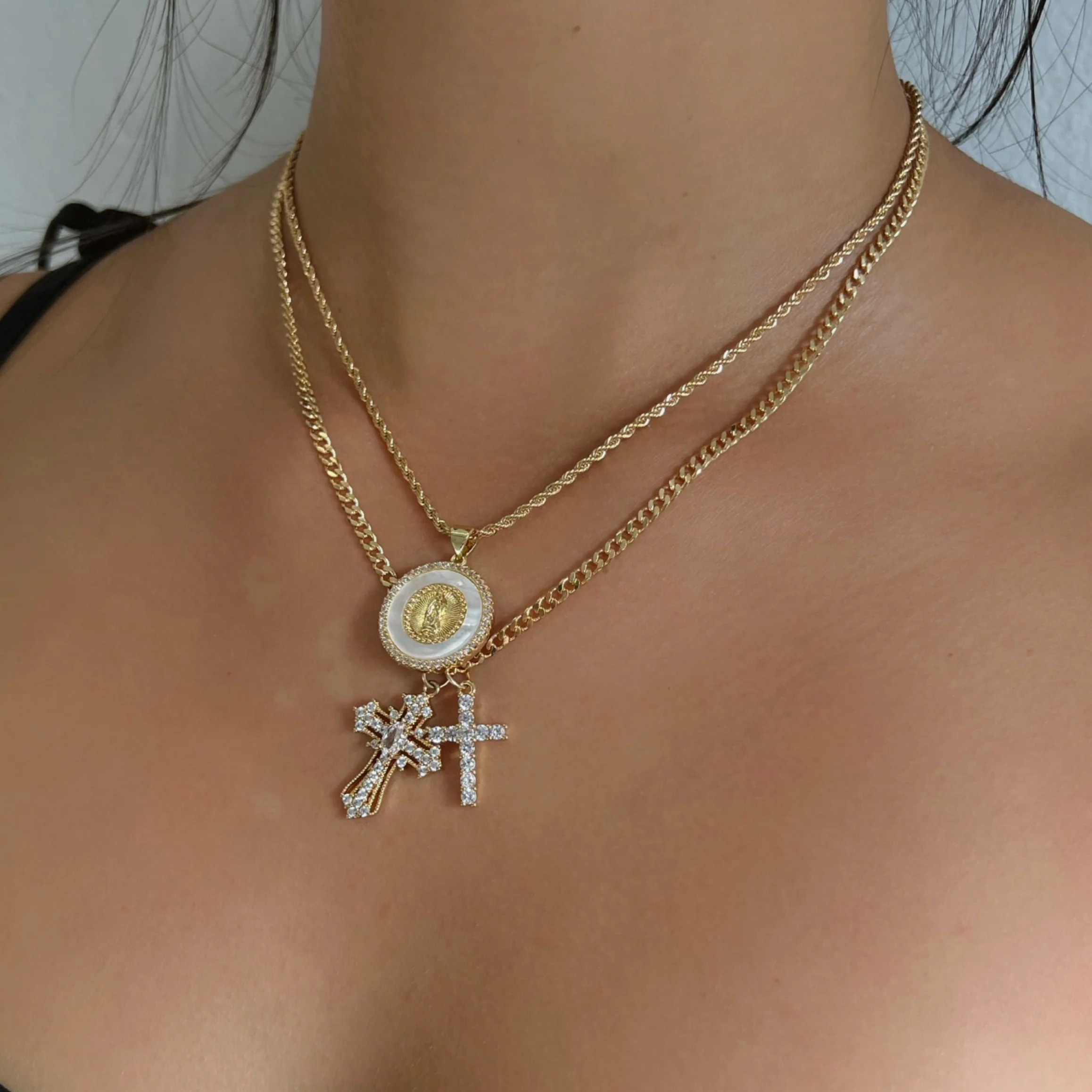 Glory CZ Cross Necklace
