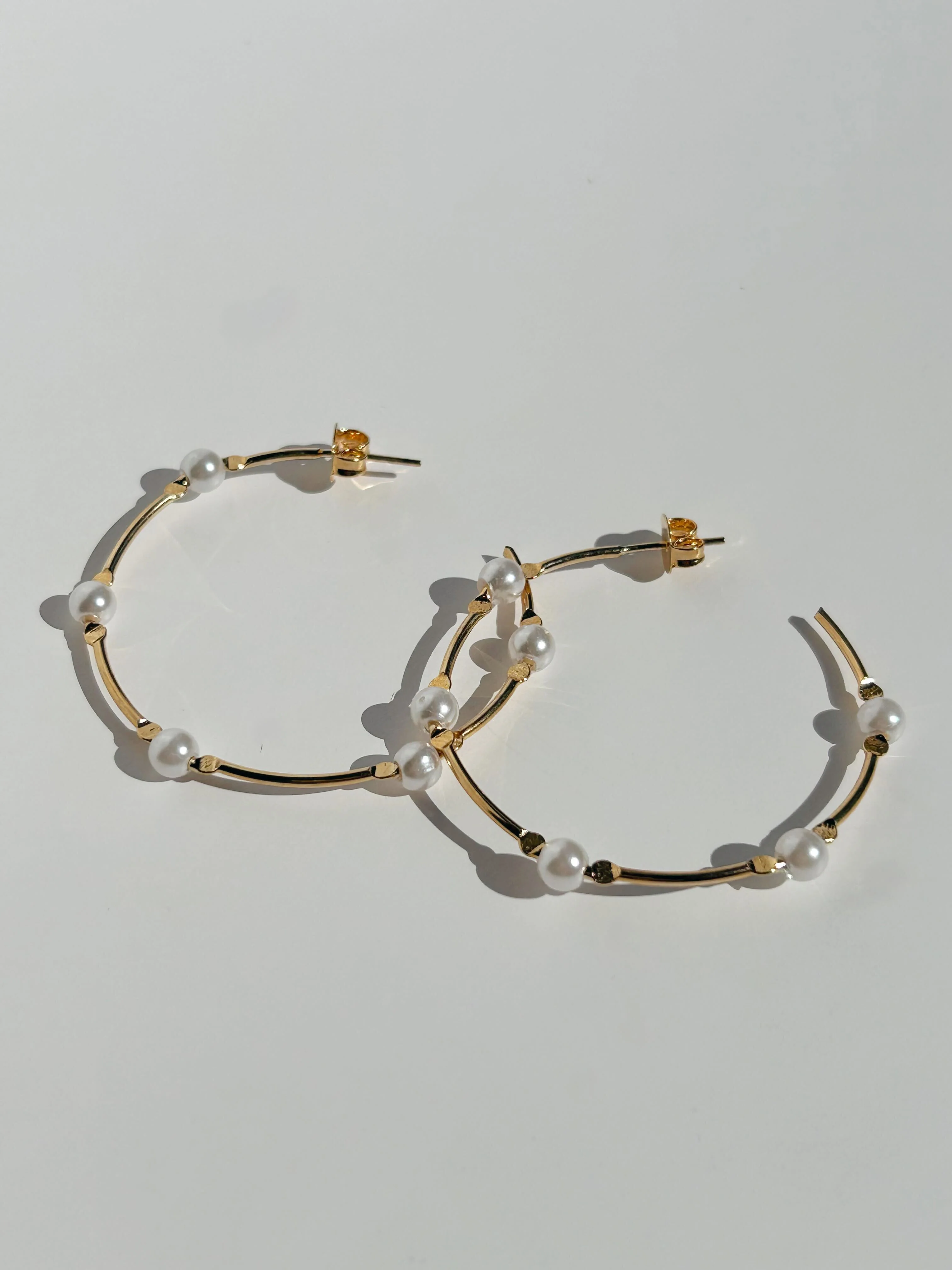 Bali Pearl Hoop Earrings