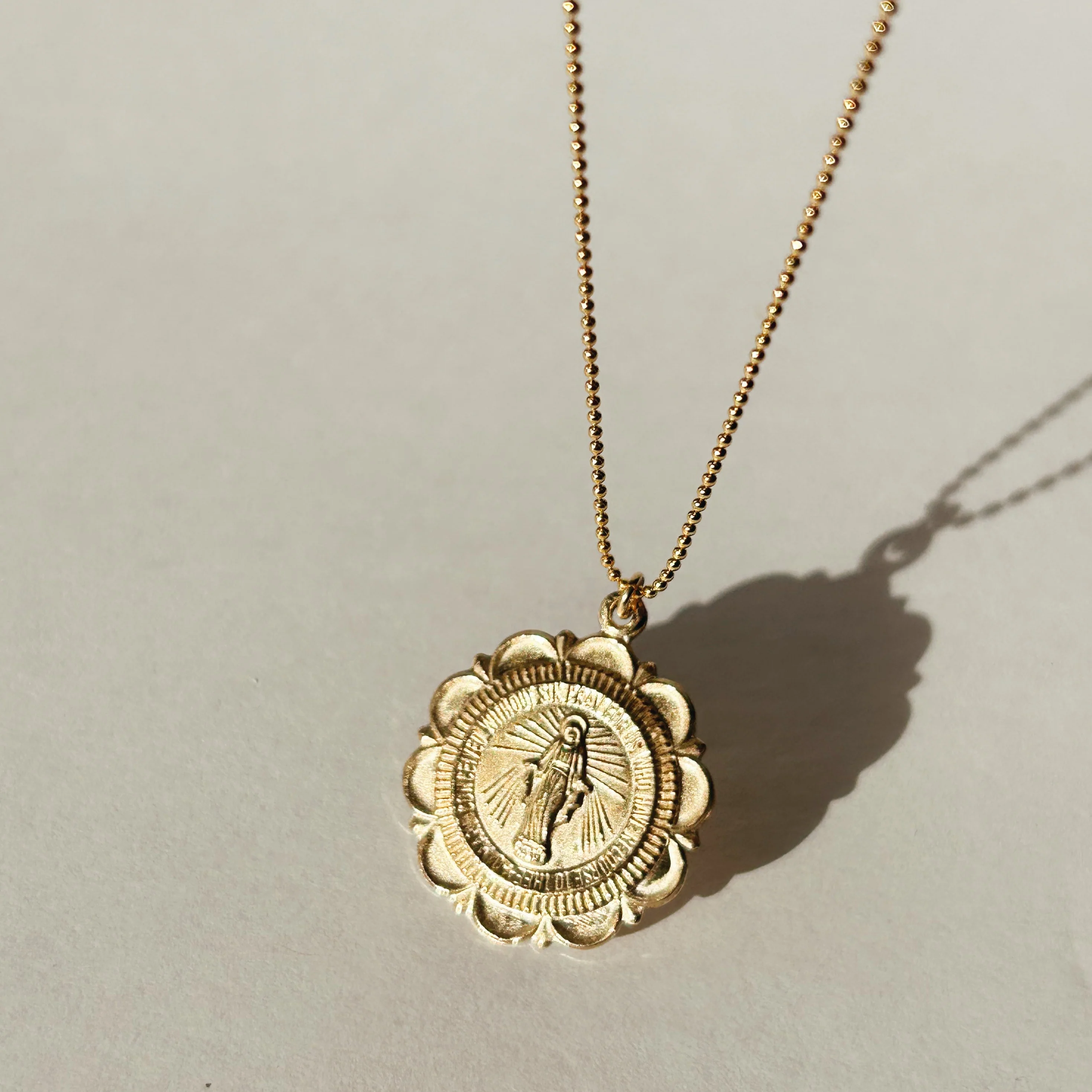Our Lady Virgin Mary Coin Necklace