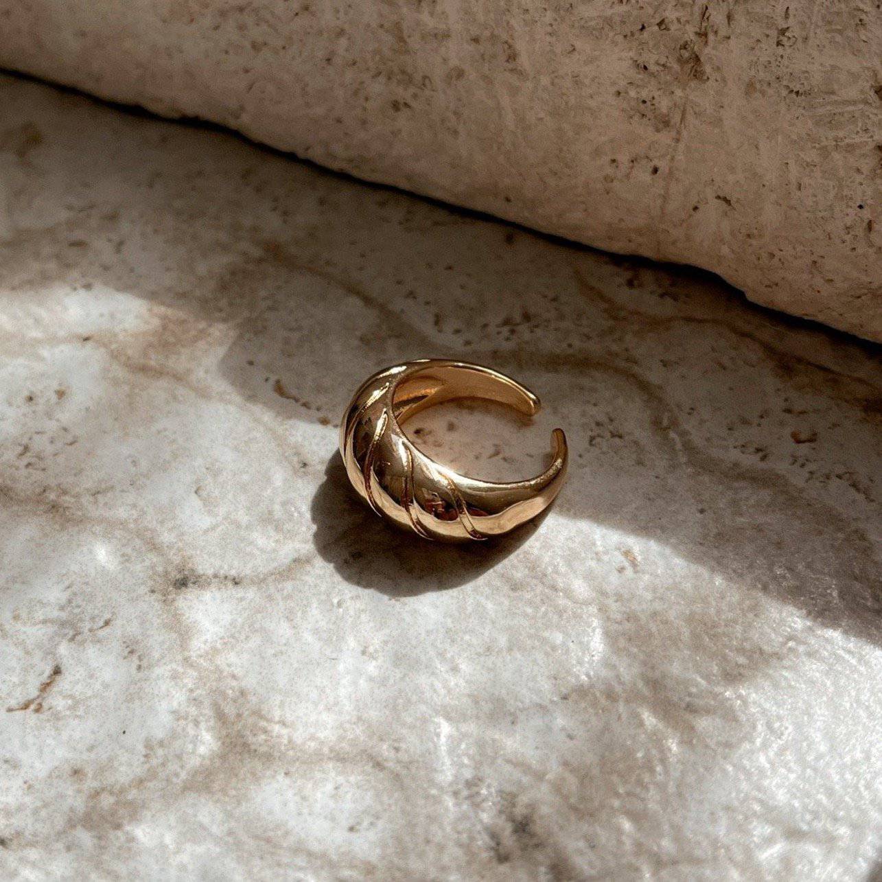 Luna Croissant Dome Ring