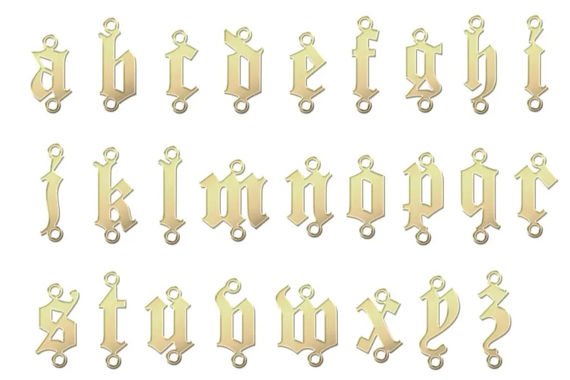 It Girl Gothic Initial Necklace