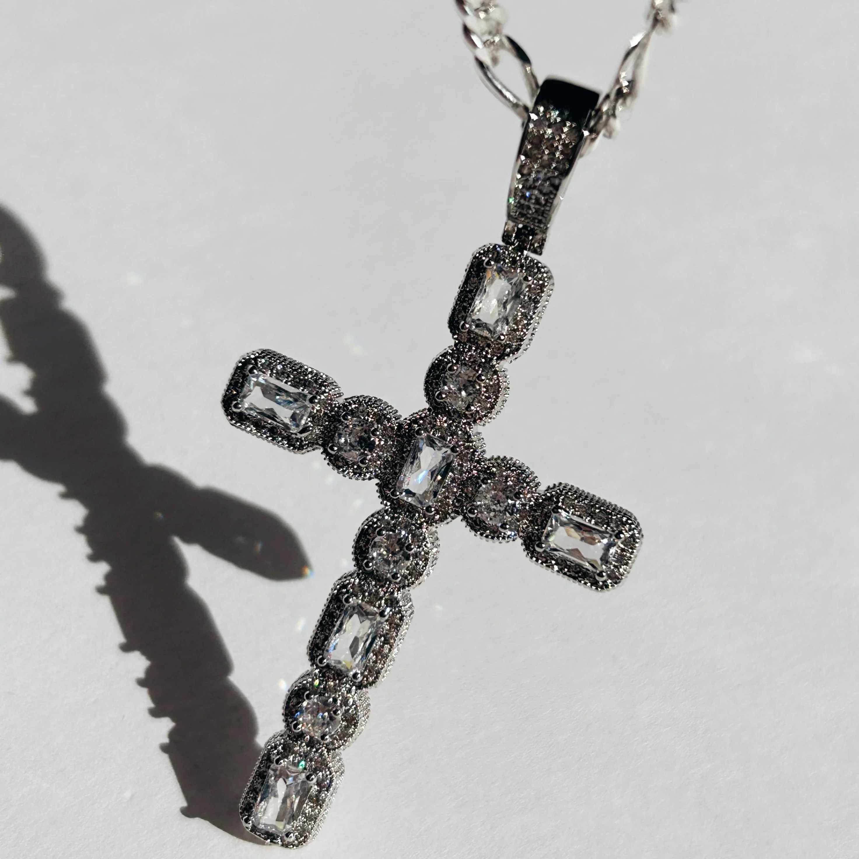 Hope CZ Cross Silver Necklace