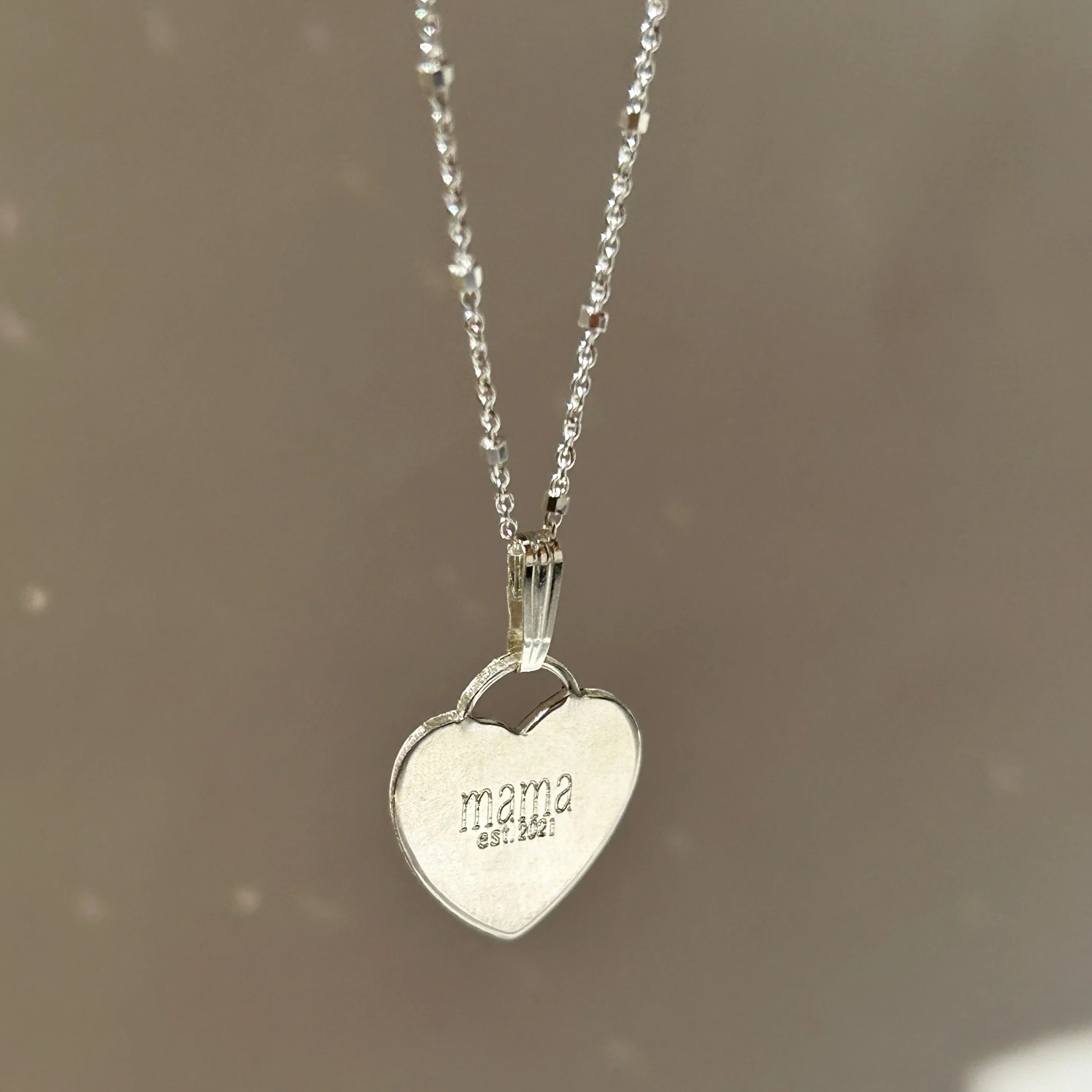 Silver Engraved Heart Necklace