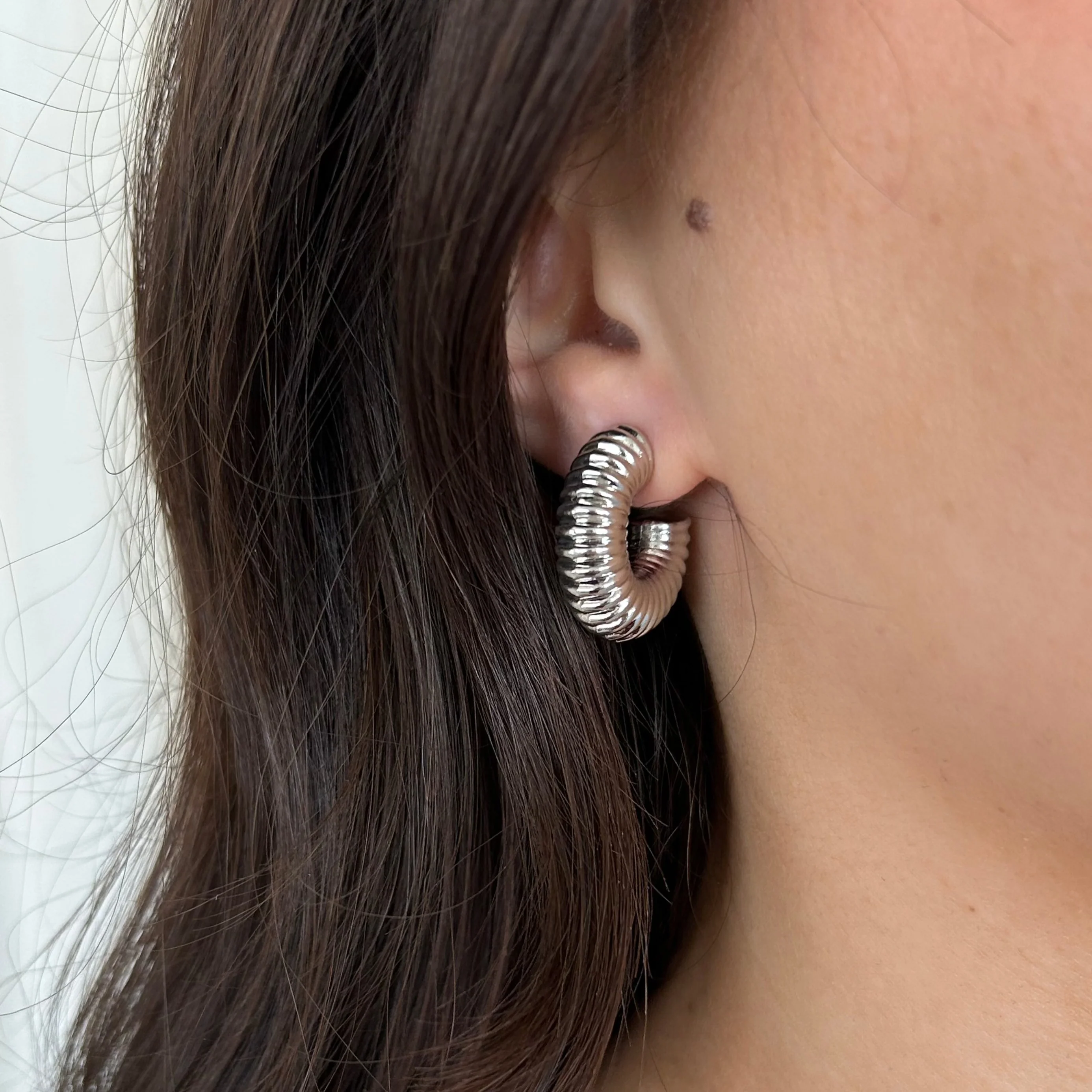 Berlin Chunky Silver Hoops