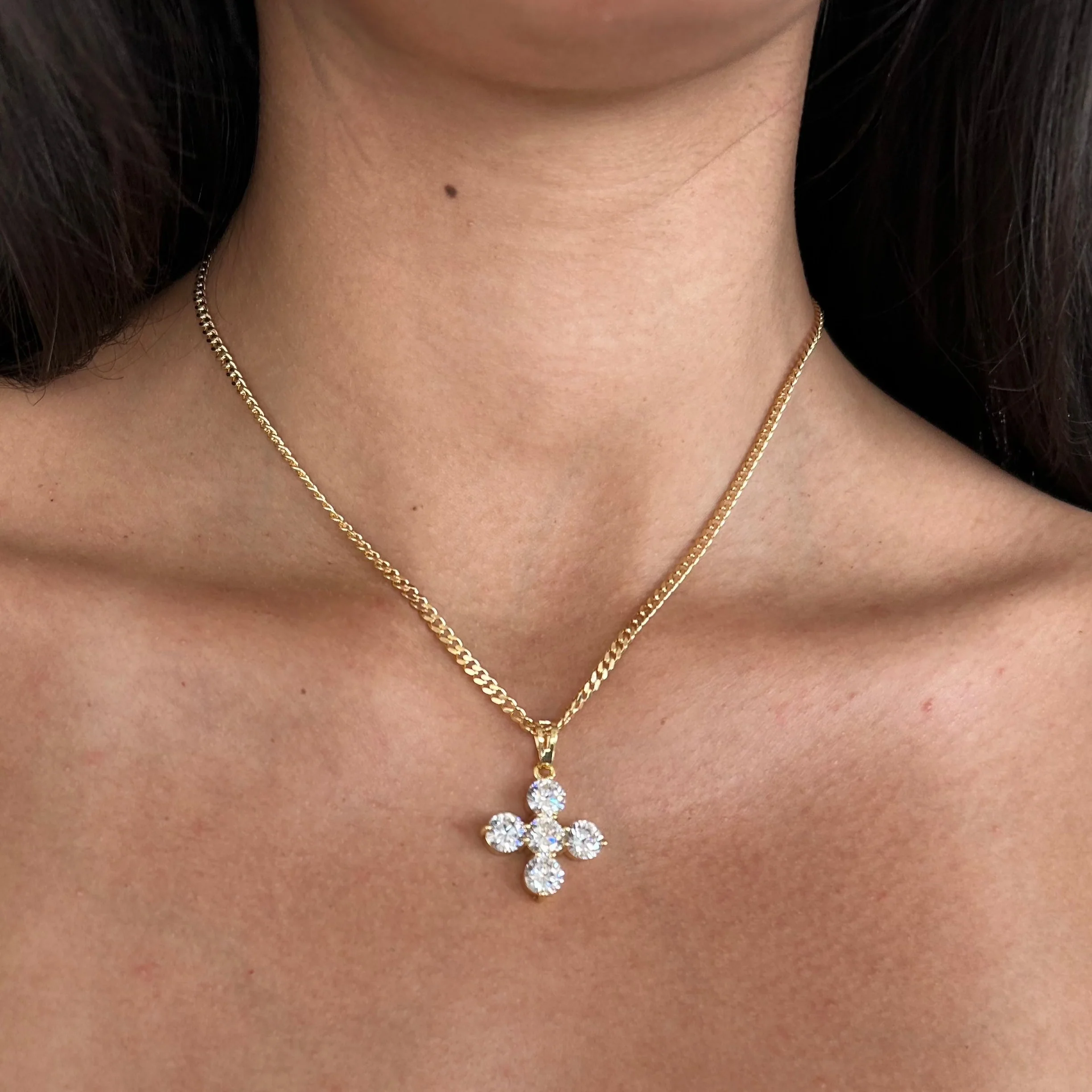 Roman Empire CZ Cross Necklace